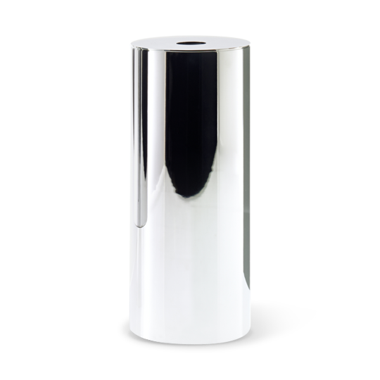 Freistehender Toilettenpapierhalter BIN1 aus Edelstahl in Chrom von Decor-Walther, eleganter WC Rollenhalter fuer Bad oder Gaeste WC, auch zur Wandmontage geeignet.