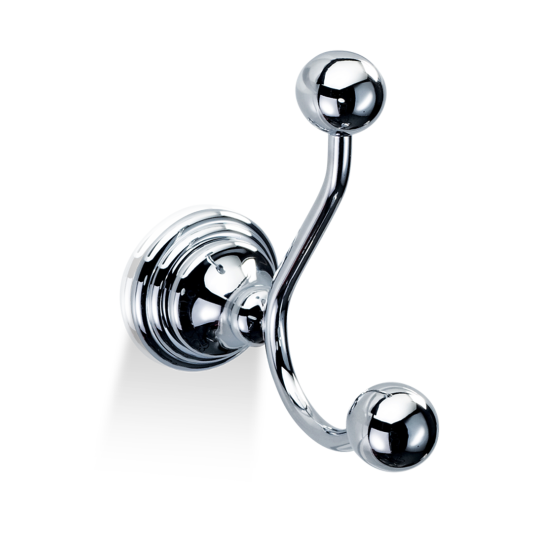 Wandmontierter Doppelhaken Decor Walther CL HAK2 aus Messing in Chrom