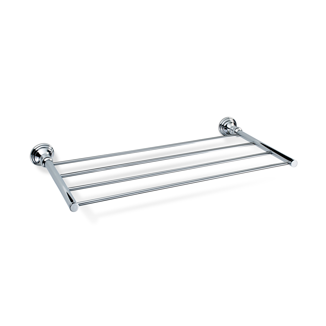 Klassische Handtuchablage in Chrom mit vier Stangen – elegantes Badaccessoire aus der Decor Walther Classic Serie