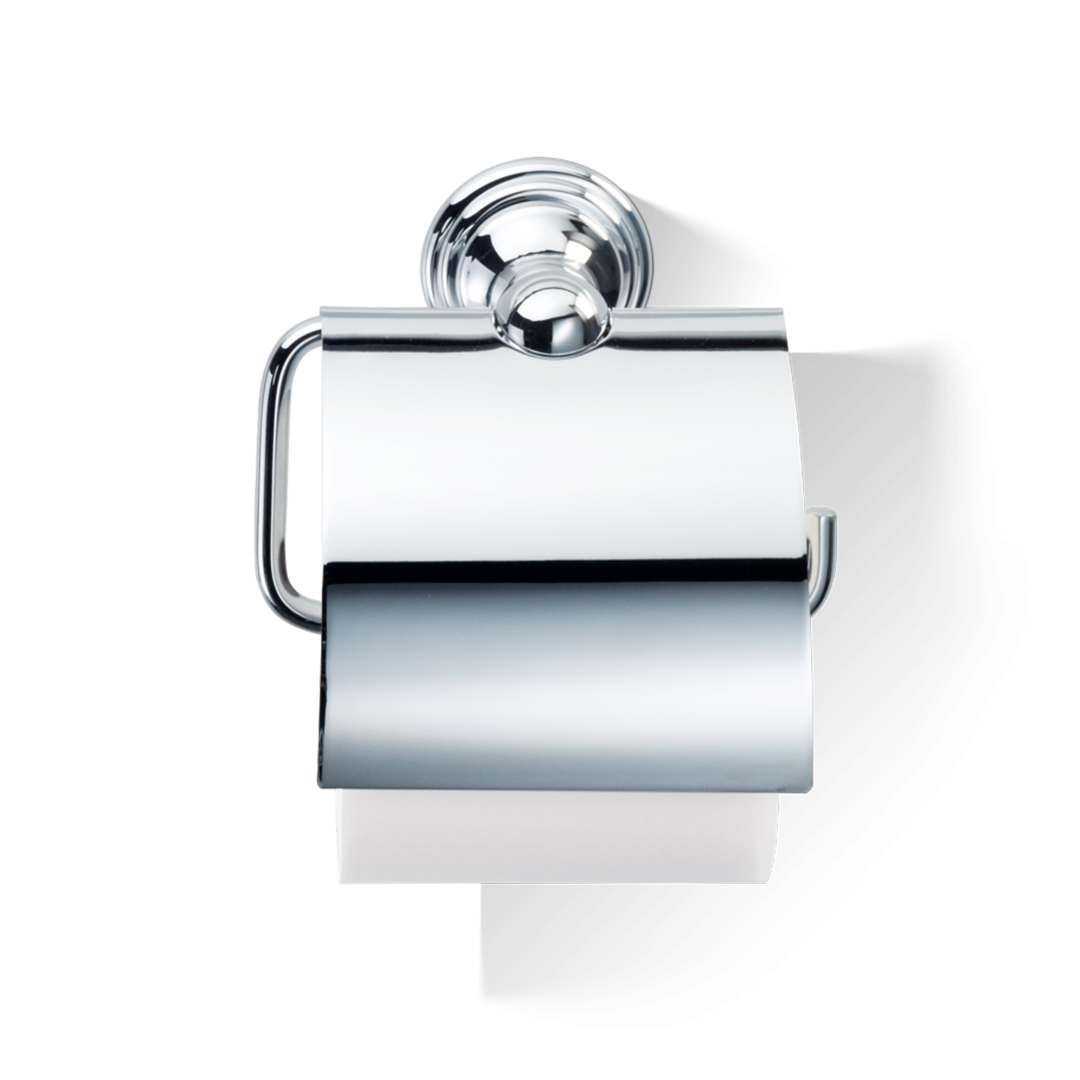 Klassischer Toilettenpapierhalter CL TPH4 in Chrom – eleganter Wandhalter mit Deckel aus der Decor Walther Classic Serie im stilvollen Grandhotel-Look.