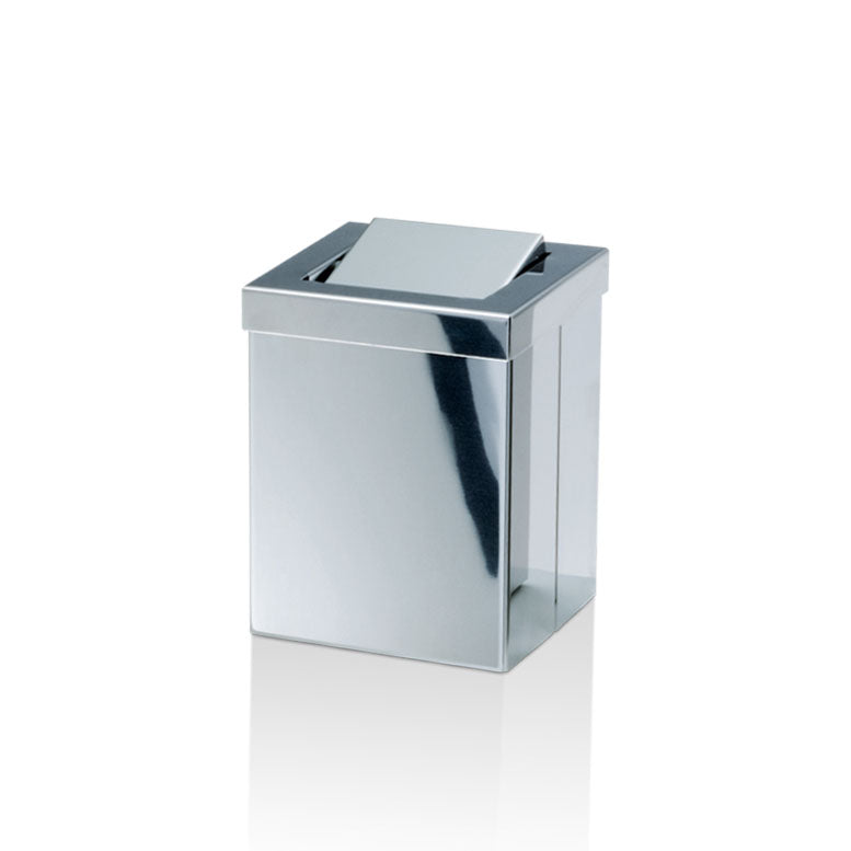 Kleiner Badeimer DW 1130 in Edelstahl poliert – eleganter Papierkorb mit Schwingdeckel und 2 Liter Volumen, perfekt für moderne Badezimmer.