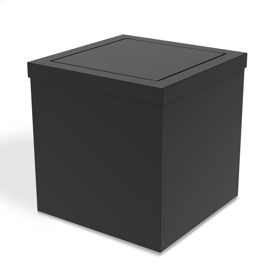 Decor Walther DW114 Badeimer in Schwarz matt – eleganter Papierkorb mit Schwingdeckel, minimalistisches Design aus Edelstahl für luxuriöse Bäder.