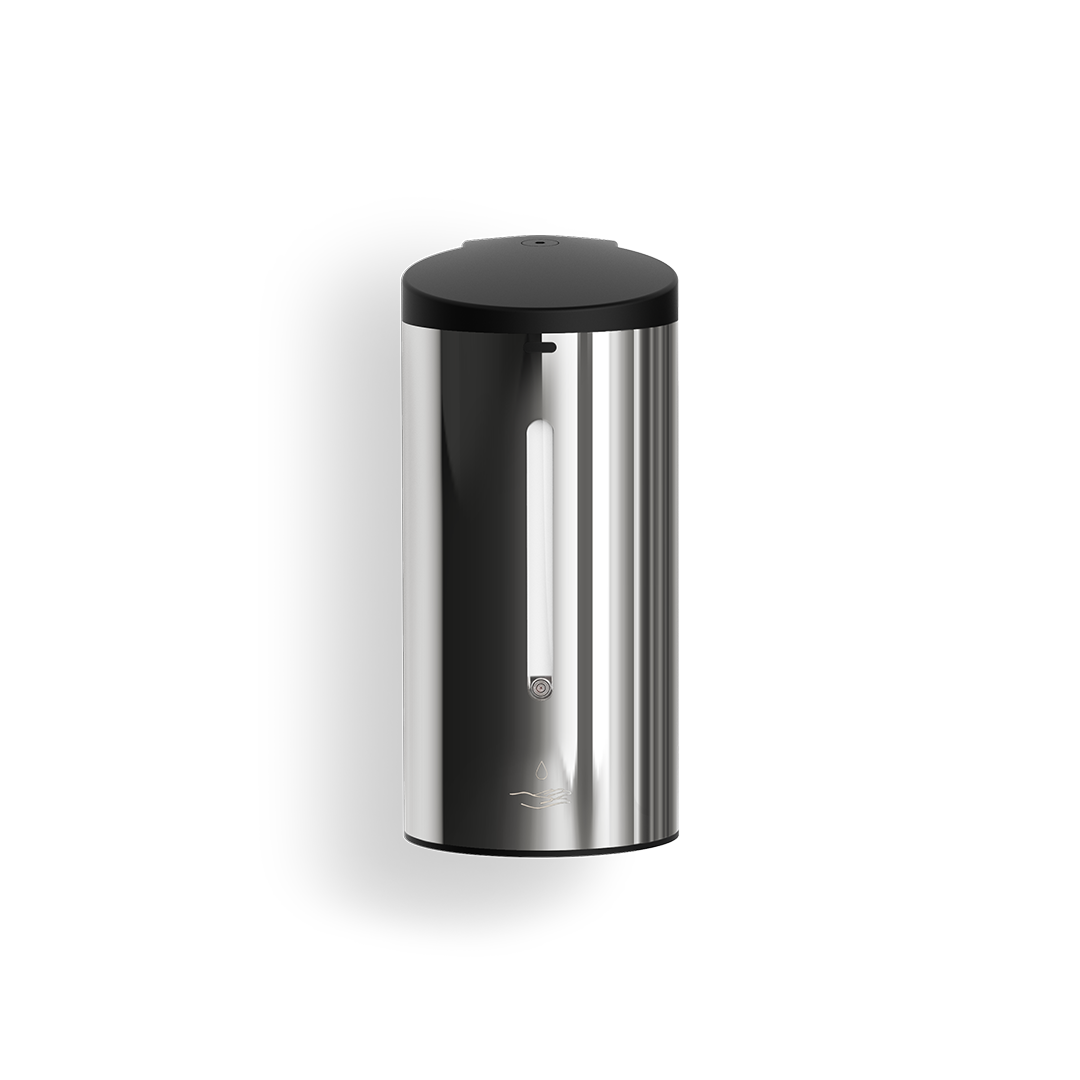erührungsloser Wandseifenspender DW290 von Decor Walther aus poliertem Edelstahl mit Sensorsteuerung, 650-ml-Tank und Sichtschlitz, geeignet für Seife und Desinfektionsmittel – Artikelnummer: 0858970