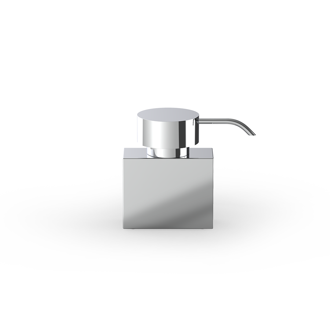 Freistehender Seifenspender DW477 N von Decor Walther in Chrom mit Acryl-Innenbehälter aus massivem Messing.