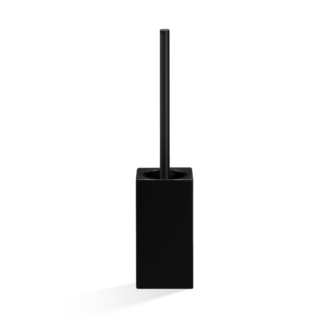 Puristische Stand-WC-Bürste DW6200 von Decor Walther in schwarzem Porzellan mit matt schwarzem Bürstengriff – Artikelnummer: 0805263