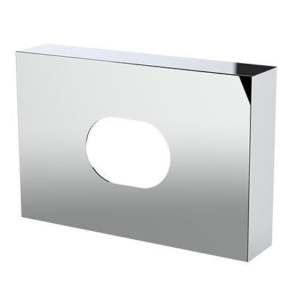 Wandmontierter Hygienebeutelspender FB7 aus Edelstahl in Chrom von Decor-Walther, diskreter Beutelspender fuer Bad oder Gaeste WC.