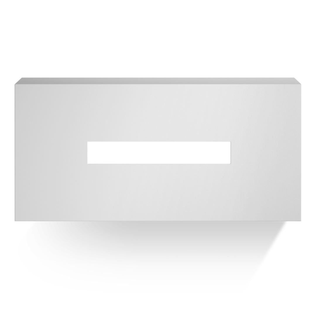 Kosmetiktuchbox weiss matt Decor-Walther KB82 aus massivem Messing, stilvolle Abdeckung fuer Kosmetiktuecher auf Waschtisch oder Schminktisch.