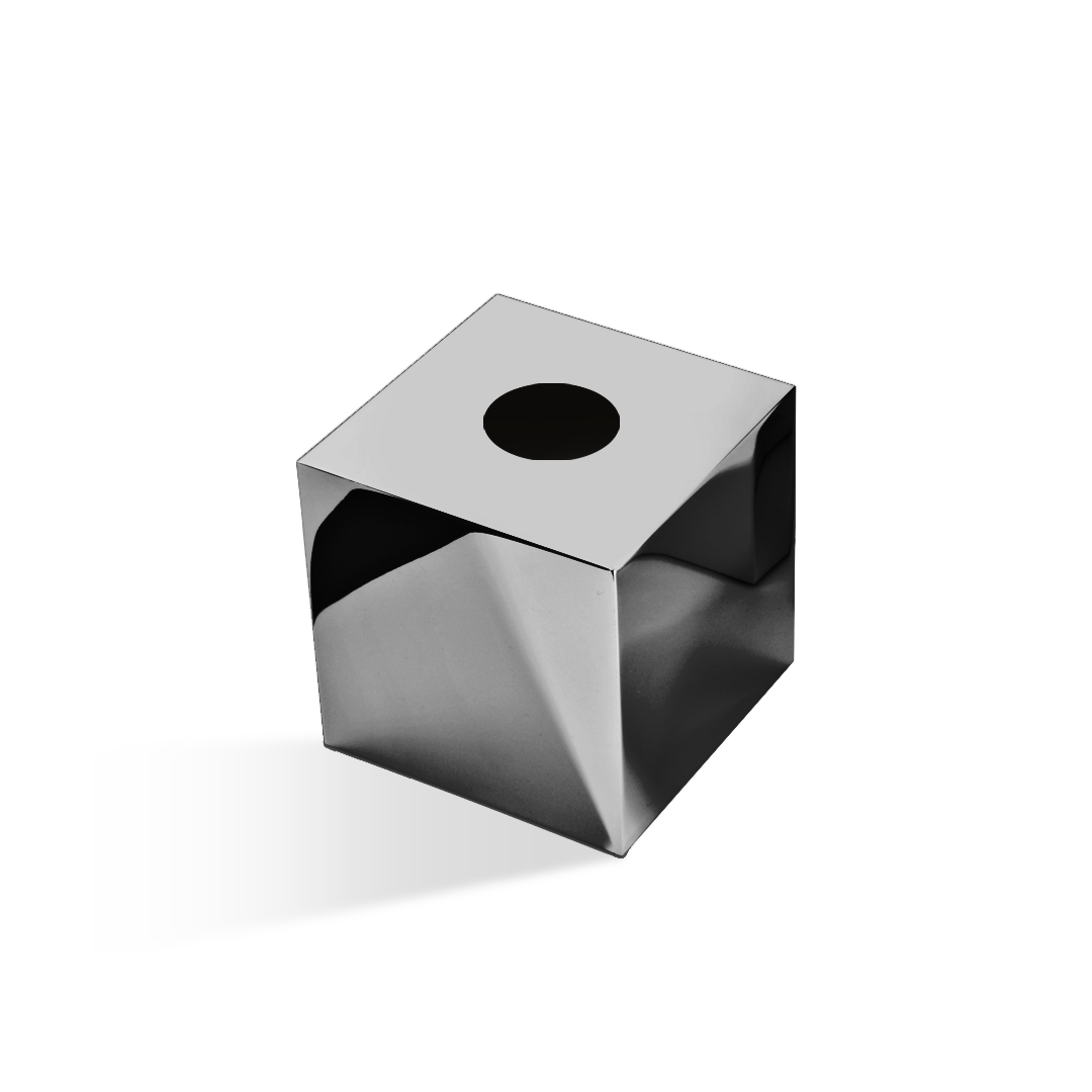 Papiertuchbox Decor-Walther KB87 in Chrom und Schwarz matt, quadratische Design Kosmetiktuchbox aus Edelstahl