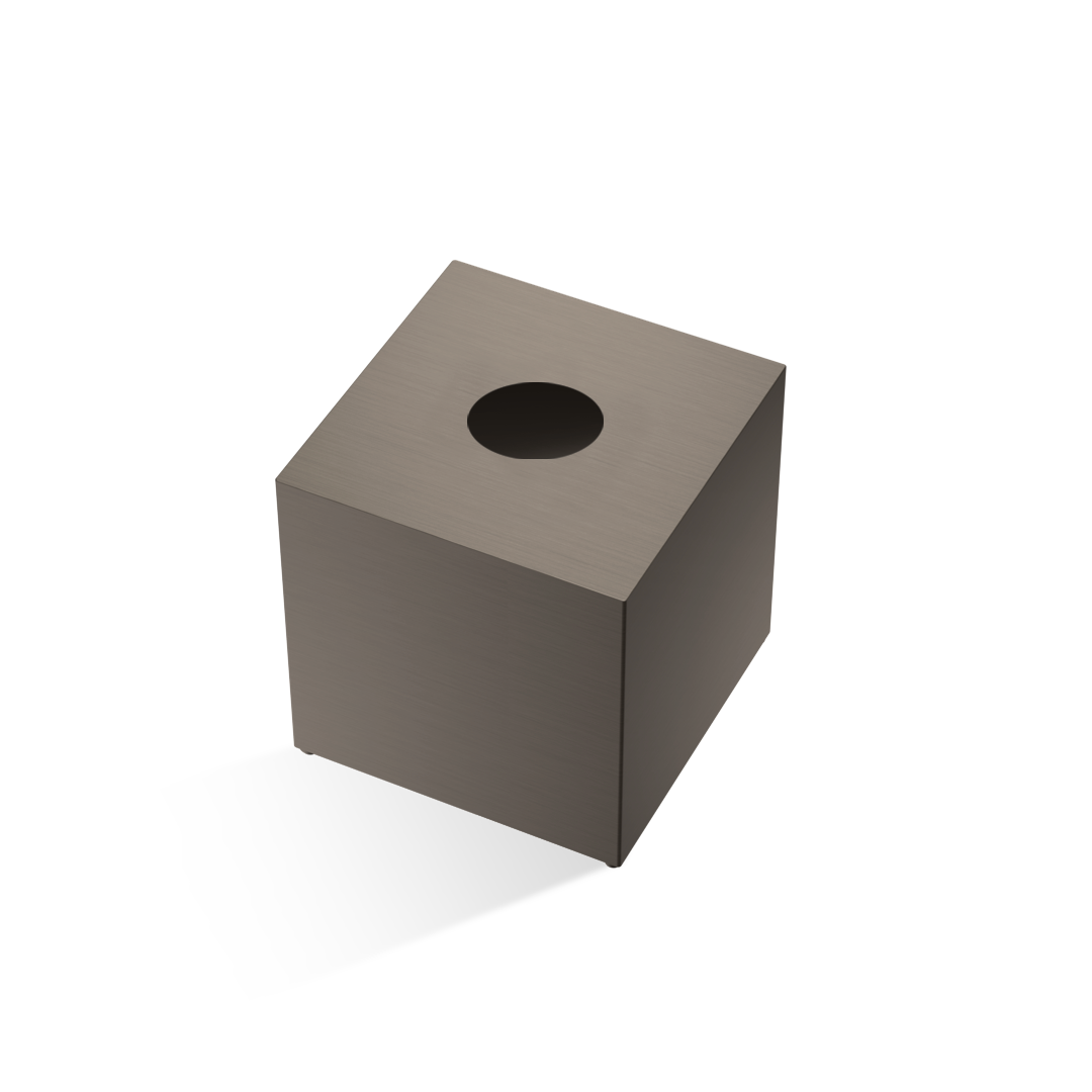Dunkle matte Papiertuchbox Decor-Walther KB87 aus Edelstahl, elegante quadratische Kosmetiktuchbox in Dark Metal Optik