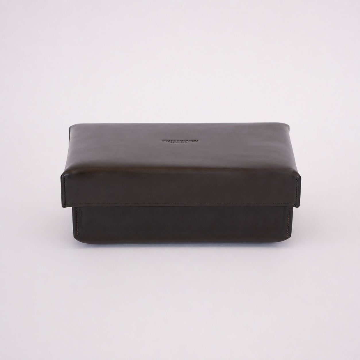 Schwarzbraune Lederbox Decor-Walther Nappa DUO mit Deckel, hochwertiger Ordnungsbehälter aus geschmeidigem Echtleder für Bad, Schlafzimmer oder Wohnbereich, Artikelnummer: 0941690