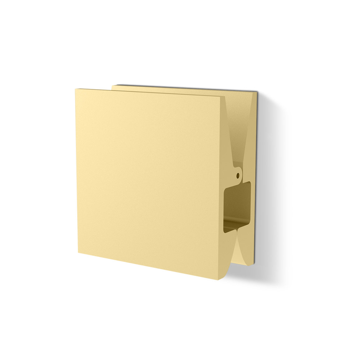 Eleganter Klemmhaken in Gold matt, luxuriöse Alternative zum klassischen Wandhaken für Badezimmer und Gäste-WC.