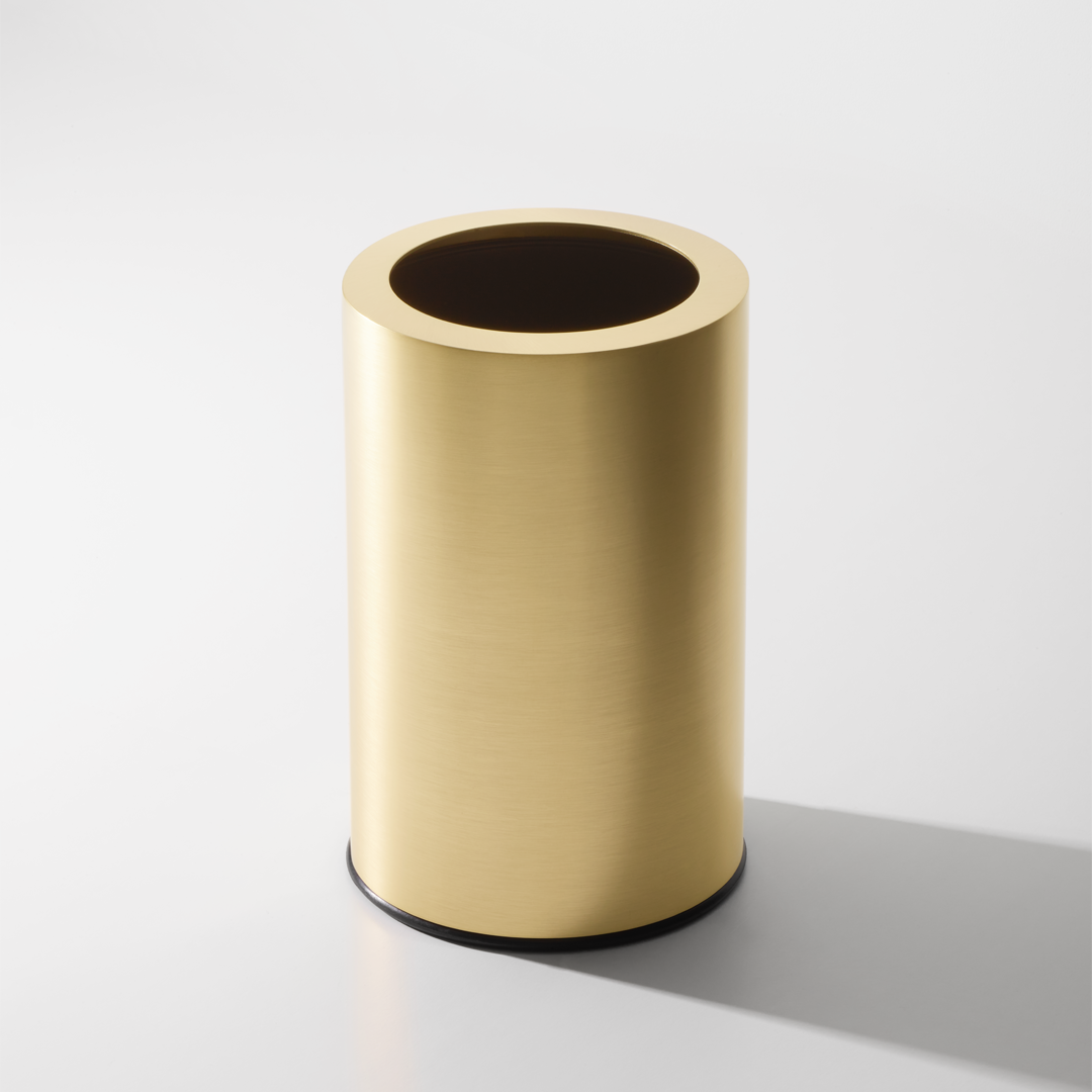 Decor Walther Rooms Badeimer in Gold matt – stilvoller offener Edelstahl-Eimer mit matter Oberfläche und Innenbehälter.