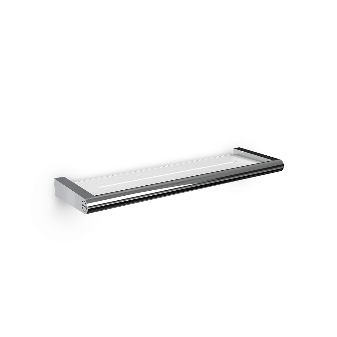 Decor-Walther SOHO DA Duschablage aus massivem Messing in Chrom zur Wandmontage mit markanten Schraubdetails und urbanem Design, Artikelnummer: 0681700