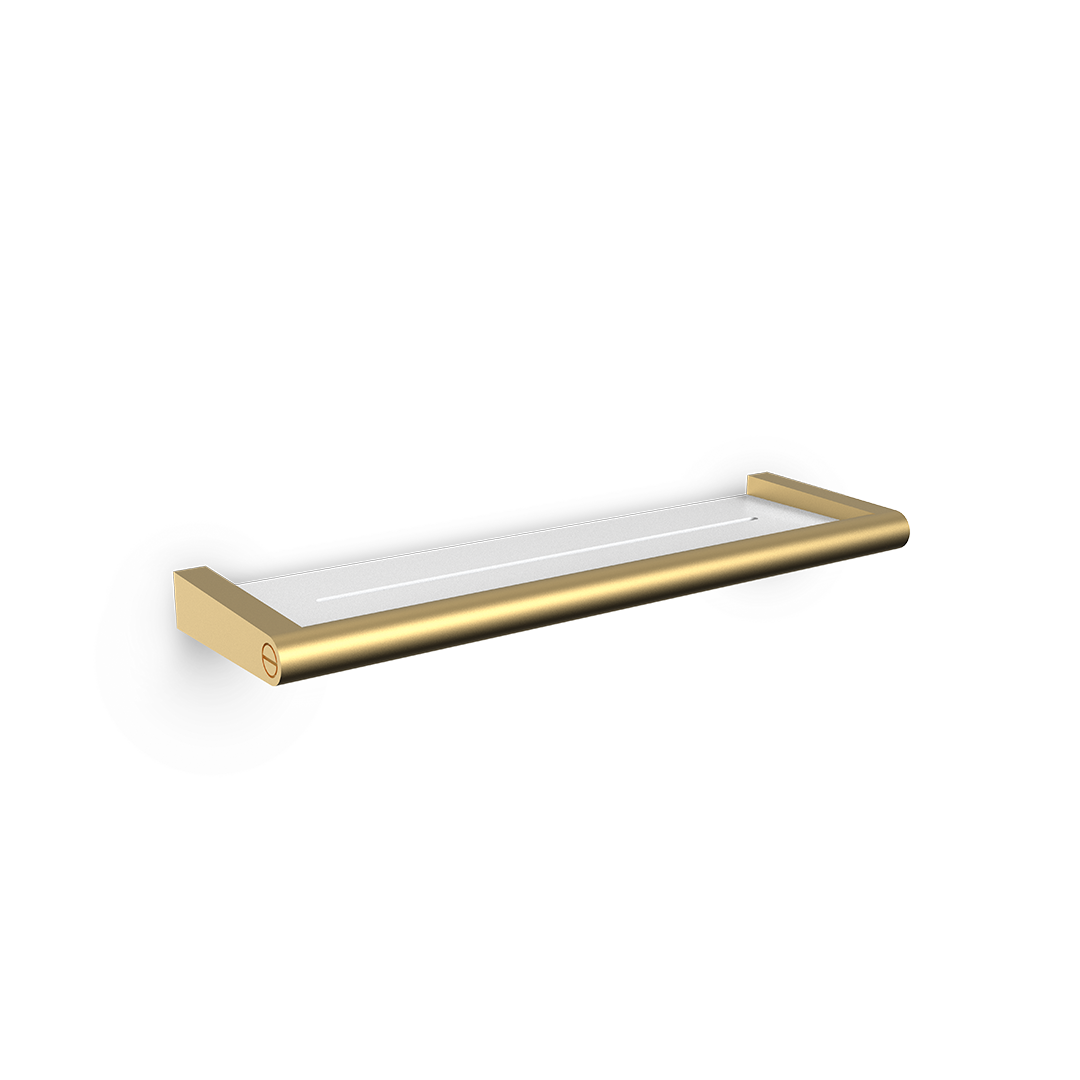 Decor-Walther SOHO DA Duschablage aus massivem Messing in Gold matt PVD zur stilvollen Aufbewahrung von Duschgel, Shampoo und Pflegeprodukten, Artikelnummer: 0681782