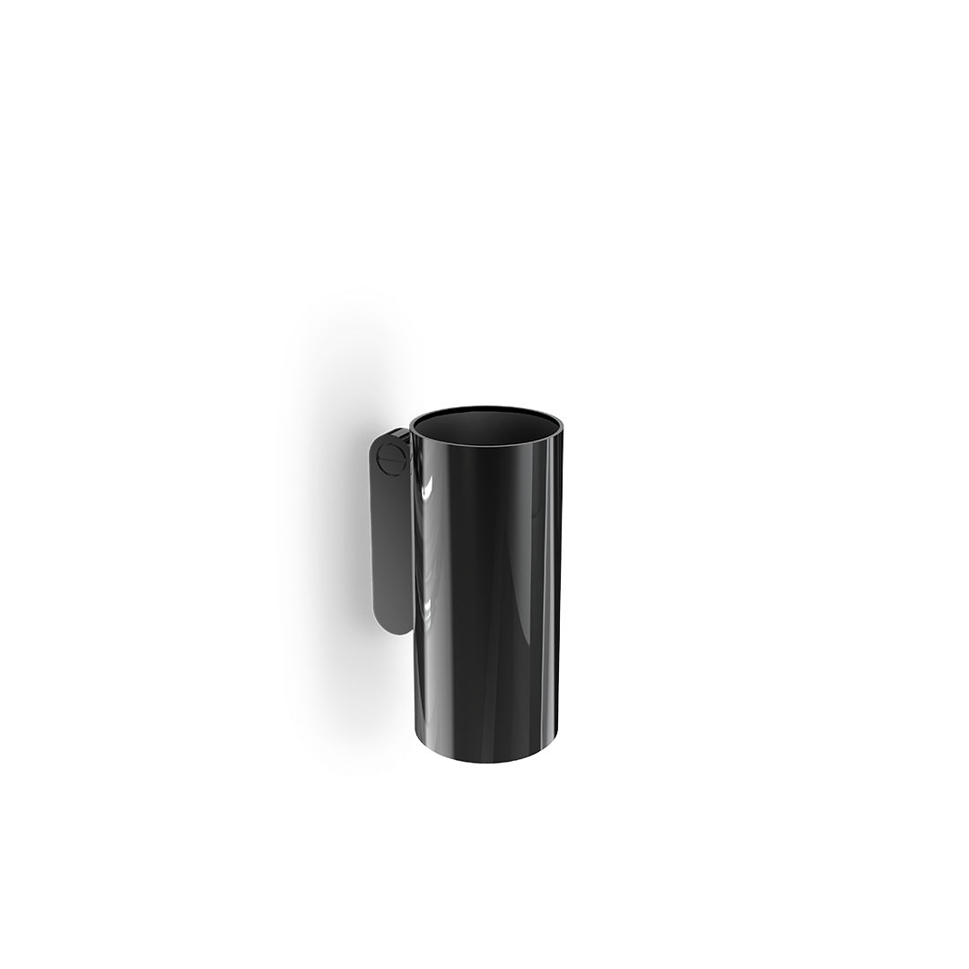 Decor-Walther SOHO WMB Wandmüllbehälter aus Messing und Edelstahl in Schwarz Chrom matt PVD für moderne Badezimmer, Artikelnummer: 0682158