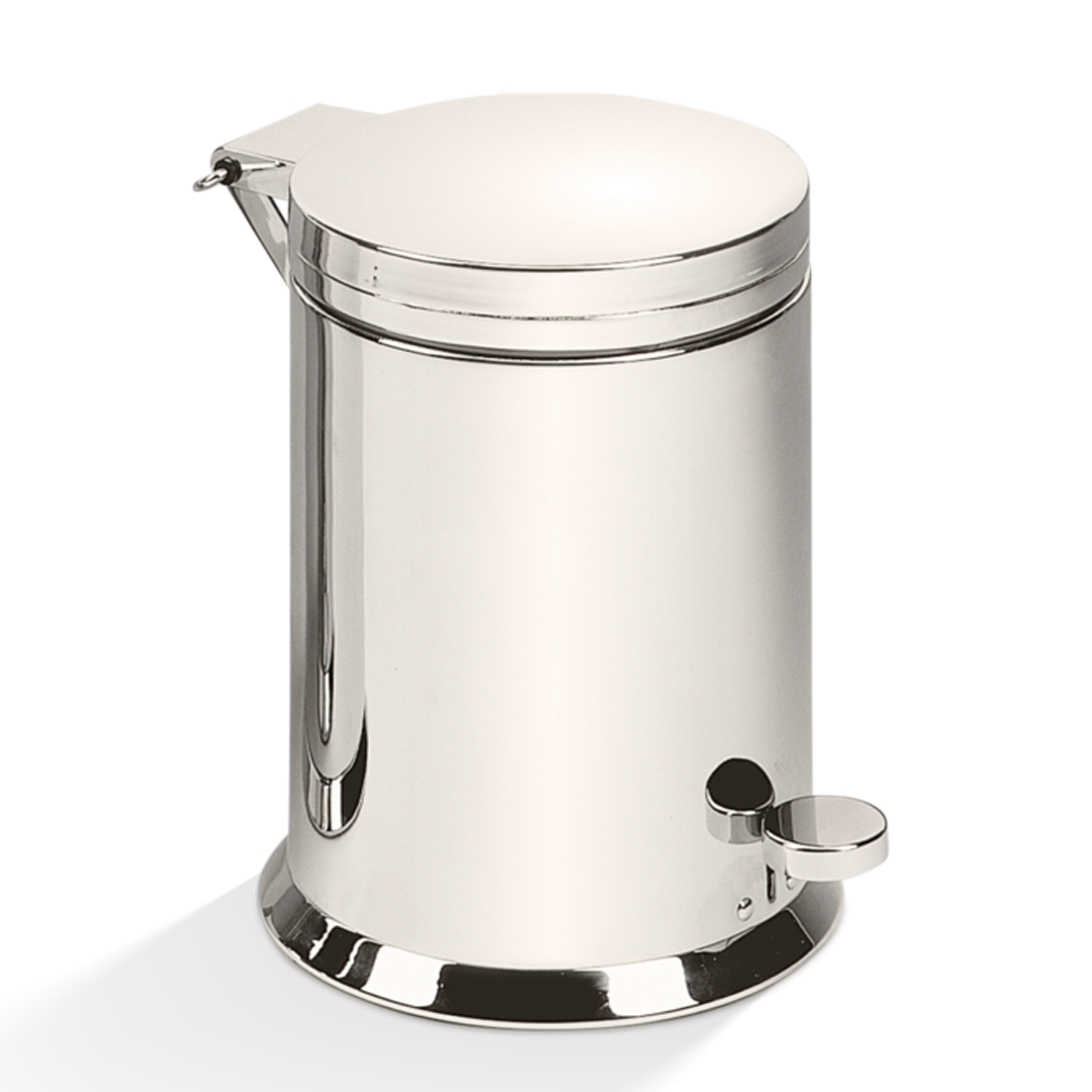Nickel Pedaleimer TE 38 SC aus massivem Messing, stilvoller Badeimer mit geräuschloser Soft-Close-Funktion von Decor Walther
