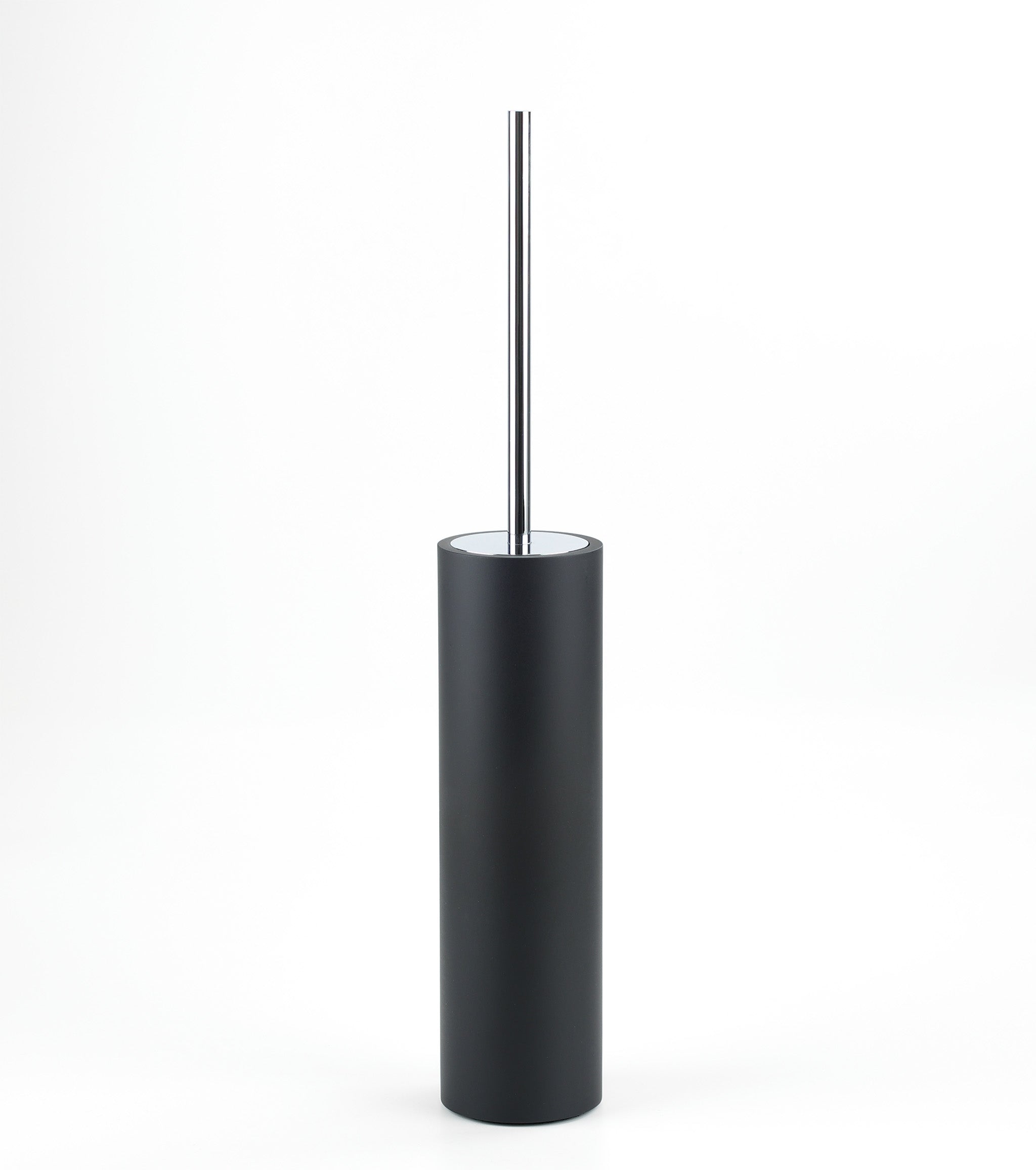 Elegante WC Bürstengarnitur von Decor Walther aus der Serie "Stone Black", fein schimmernder Bürstenstiel aus Chrom, ein Blickfang in Ihrem Zuhause