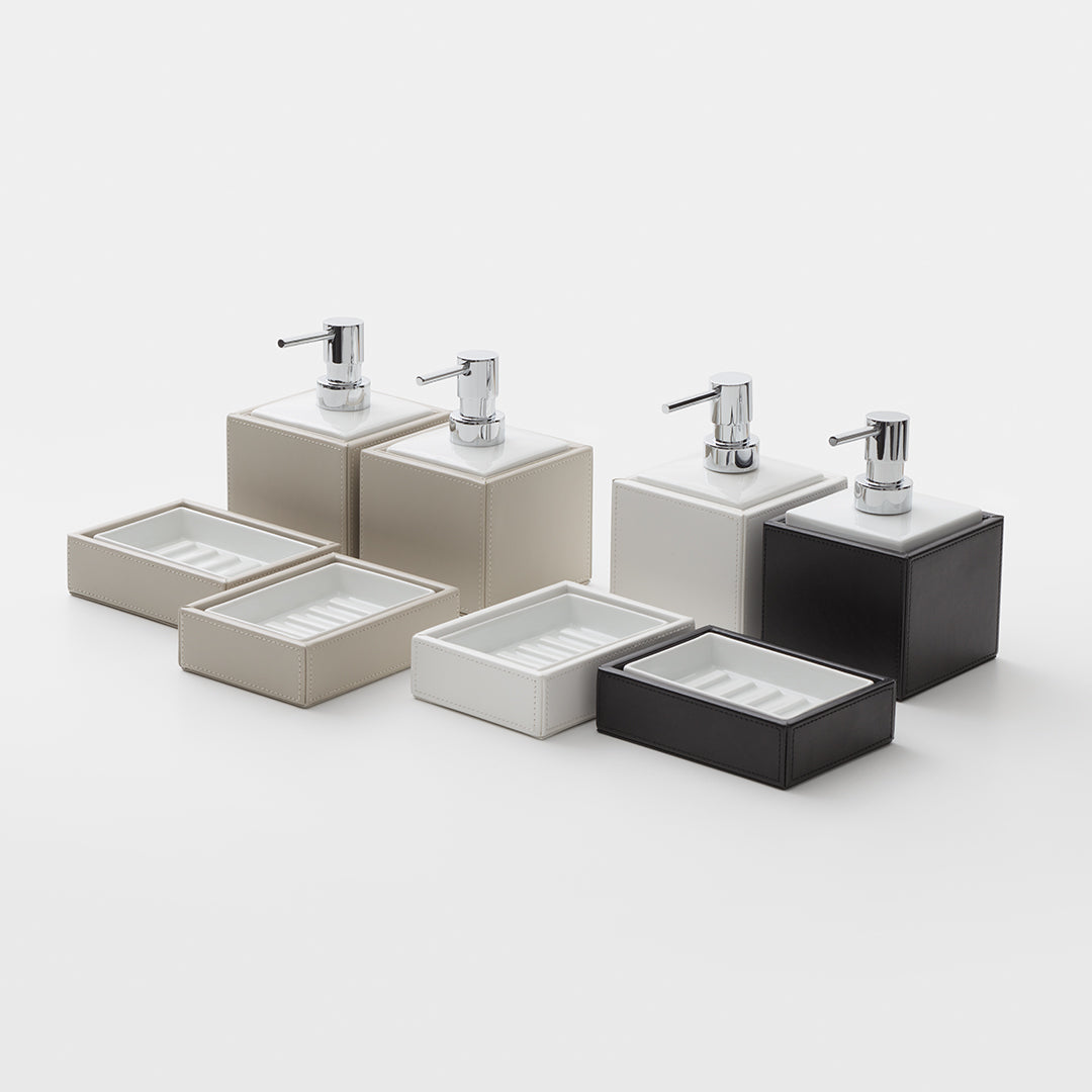 Leather-look Soap dispenser Brownie SSP