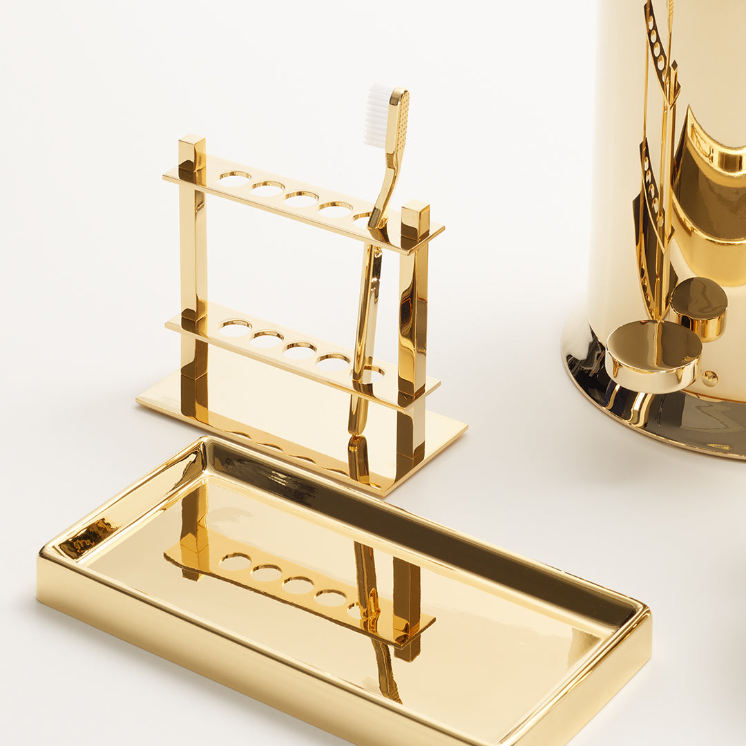 Edle Badezimmer-Schale DW345 von Decor Walther, veredelt mit 24 Karat Gold. Stilvoller Blickfang und praktischer Organizer in einem.