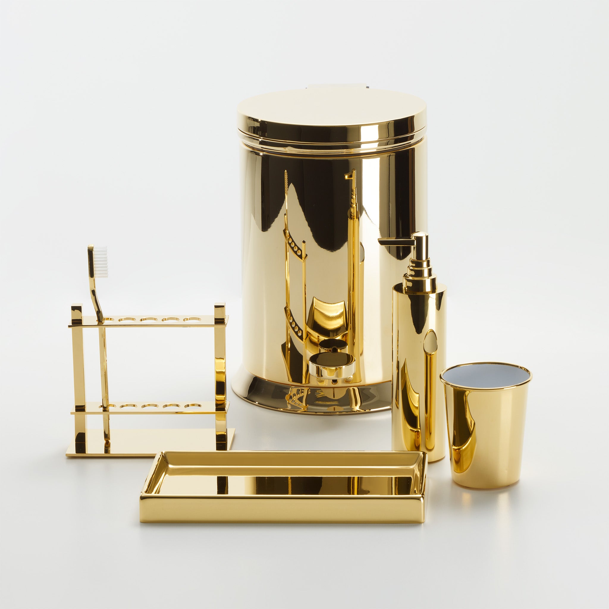 Elegante Halterung fuer Zahnbuersten oder Make up Pinsel Decor-Walther DW330 aus massivem Messing fuer Bad und Waschtisch