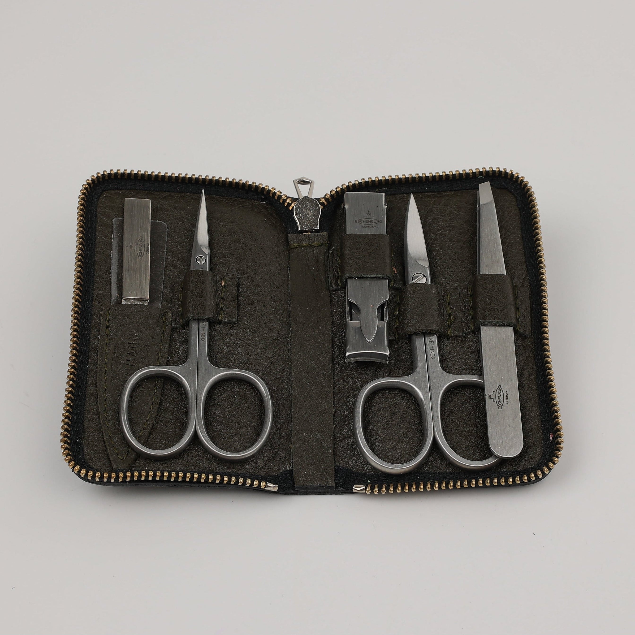 Coffret manucure en cuir Zip M - 5 pièces