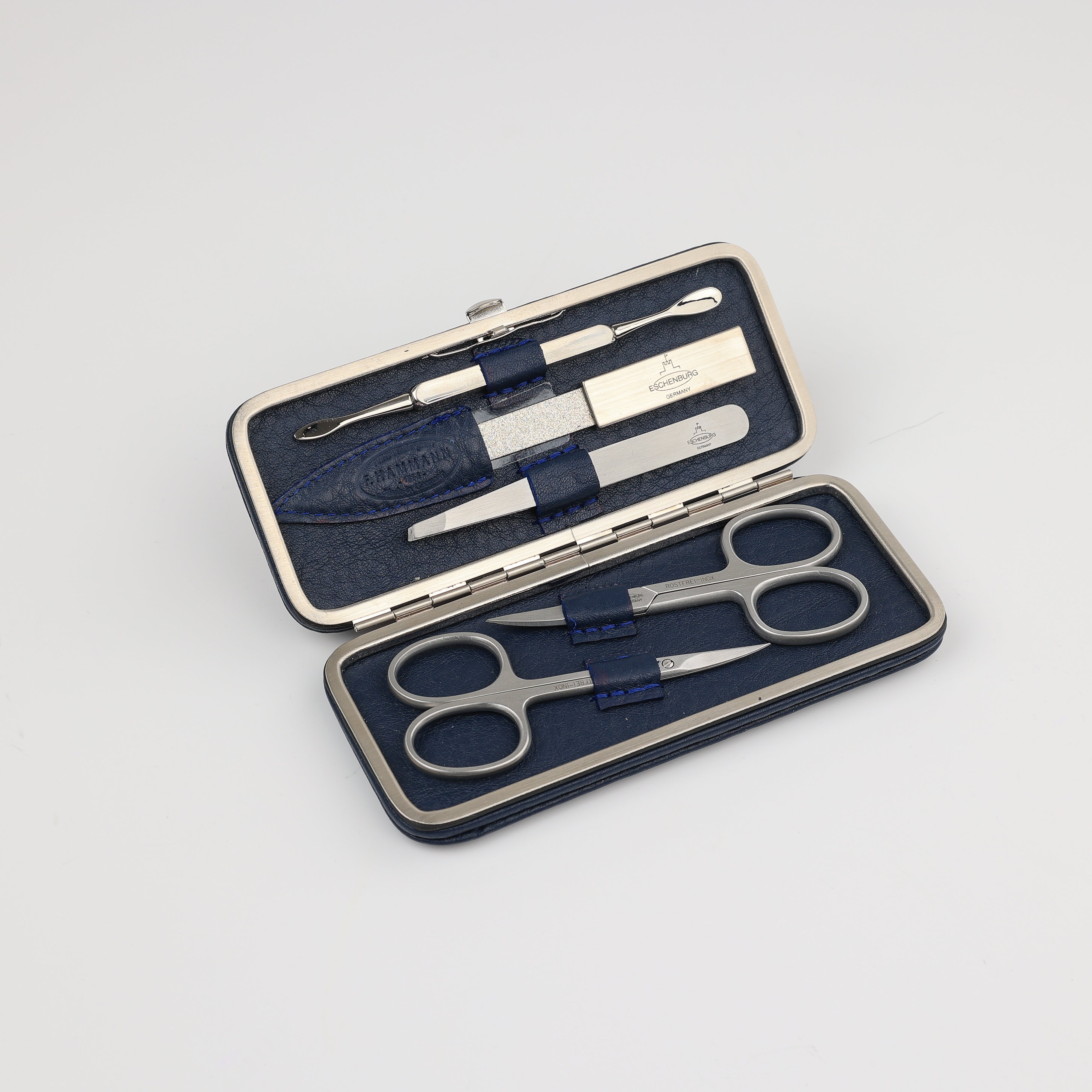 Großes Maniküre Etui 5-Teilig - Frame (L) - dunkelblau