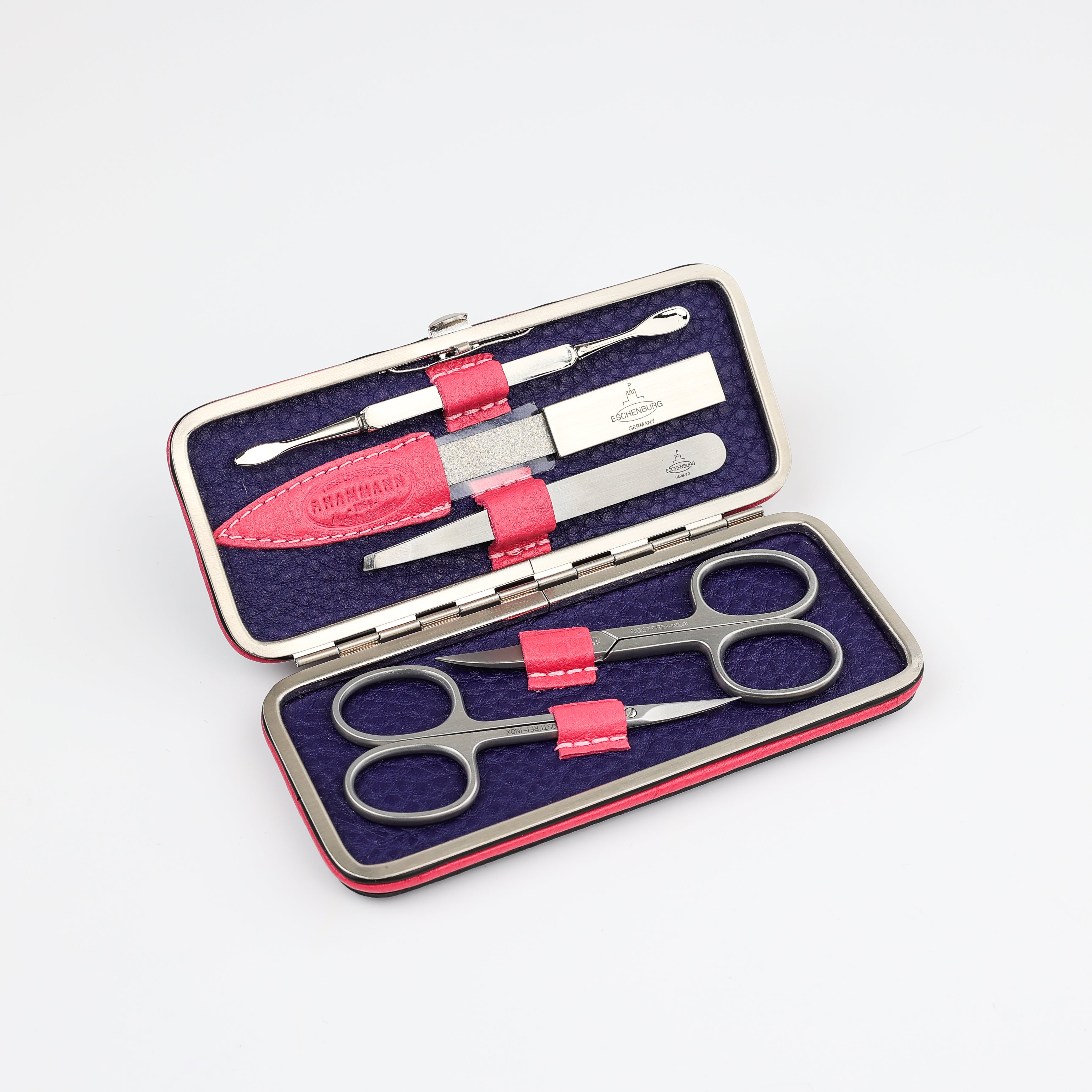 Großes Maniküre Etui 5-Teilig - Frame (L) - violett/pink