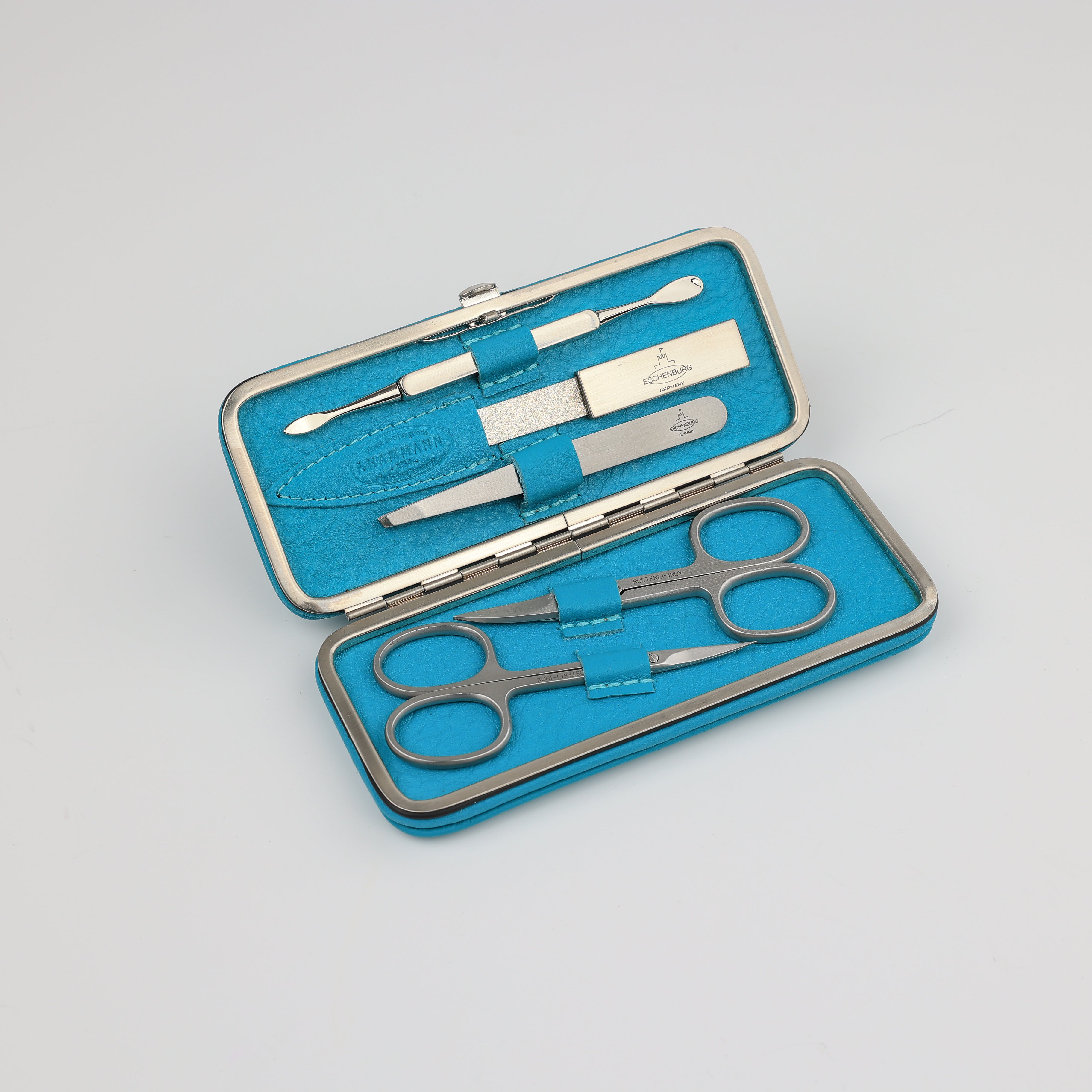 Großes Maniküre Etui 5-Teilig - Frame (L) - türkis