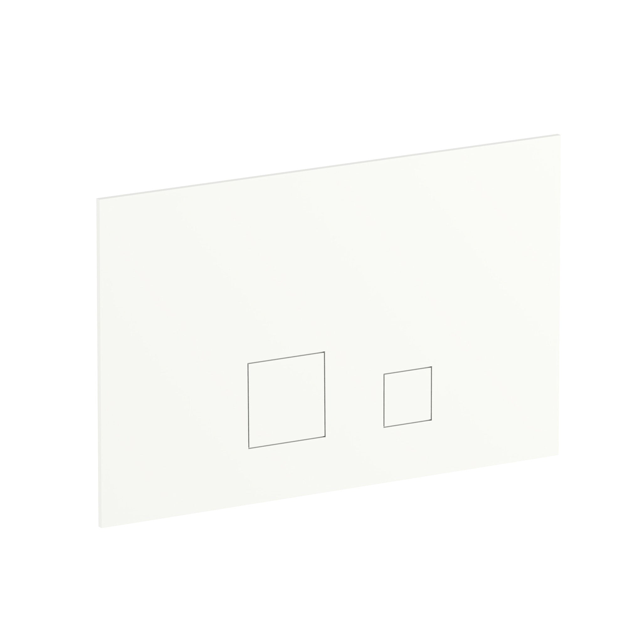 Weiße WC-Betätigungsplatte mit flächenbündigen eckigen Knöpfen für Geberit Sigma, Artikelnummer: 91298403