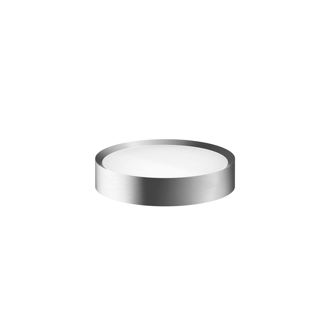 Gebürstete Edelstahl Seifenablage aus massivem Messing mit Glaseinlage, Young Serie Fantini, elegante Seifenablage für moderne Bäder, hergestellt in Italien