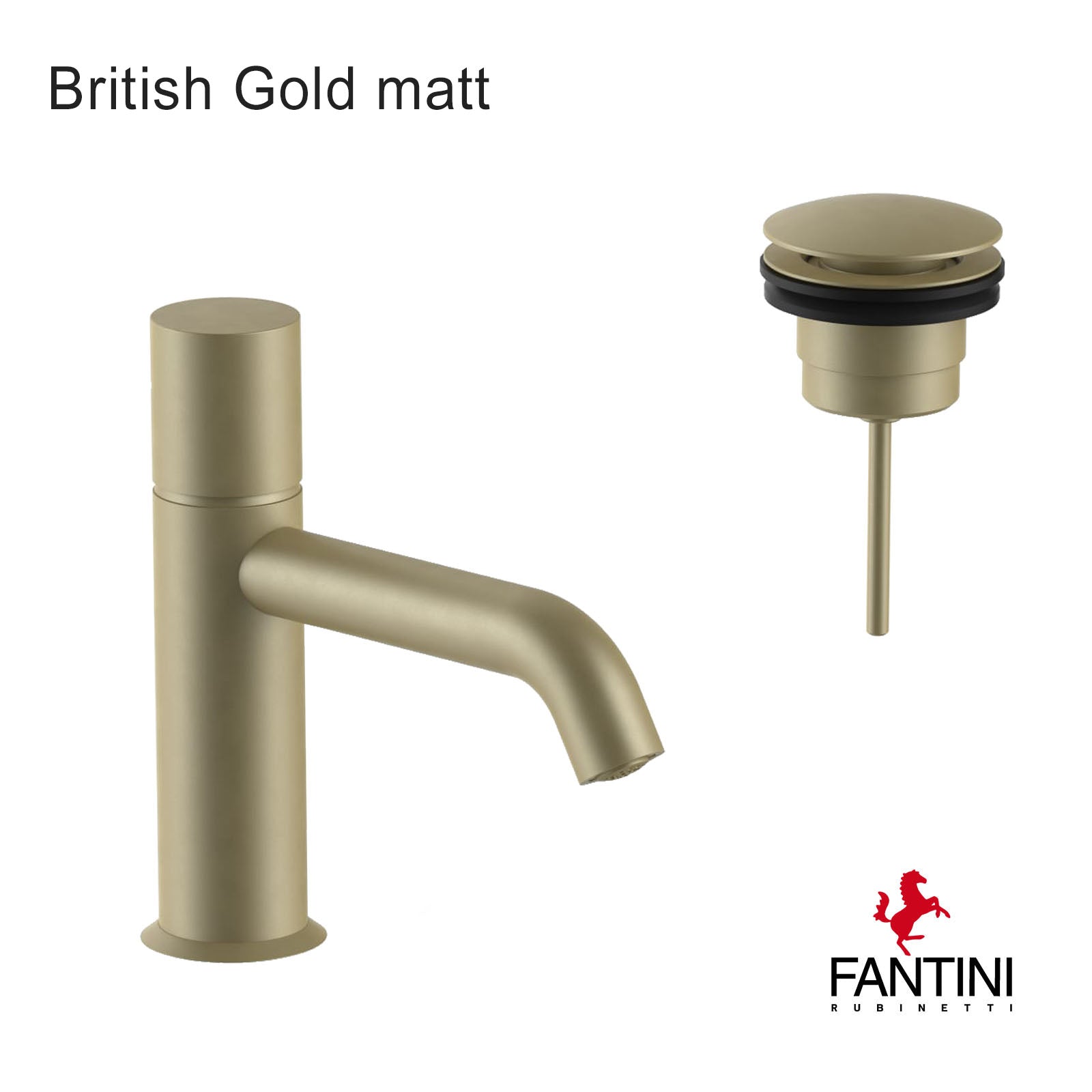 Basin mixer Fantini Nostromo 50 P6 E904F British Gold matt PVD