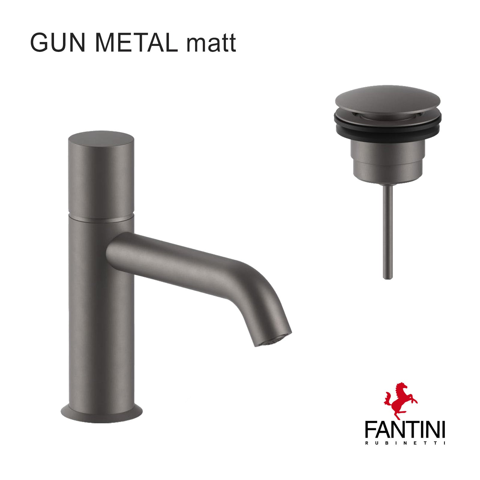 Basin mixer Fantini Nostromo 50 P5 E904F Gun Metal matt PVD