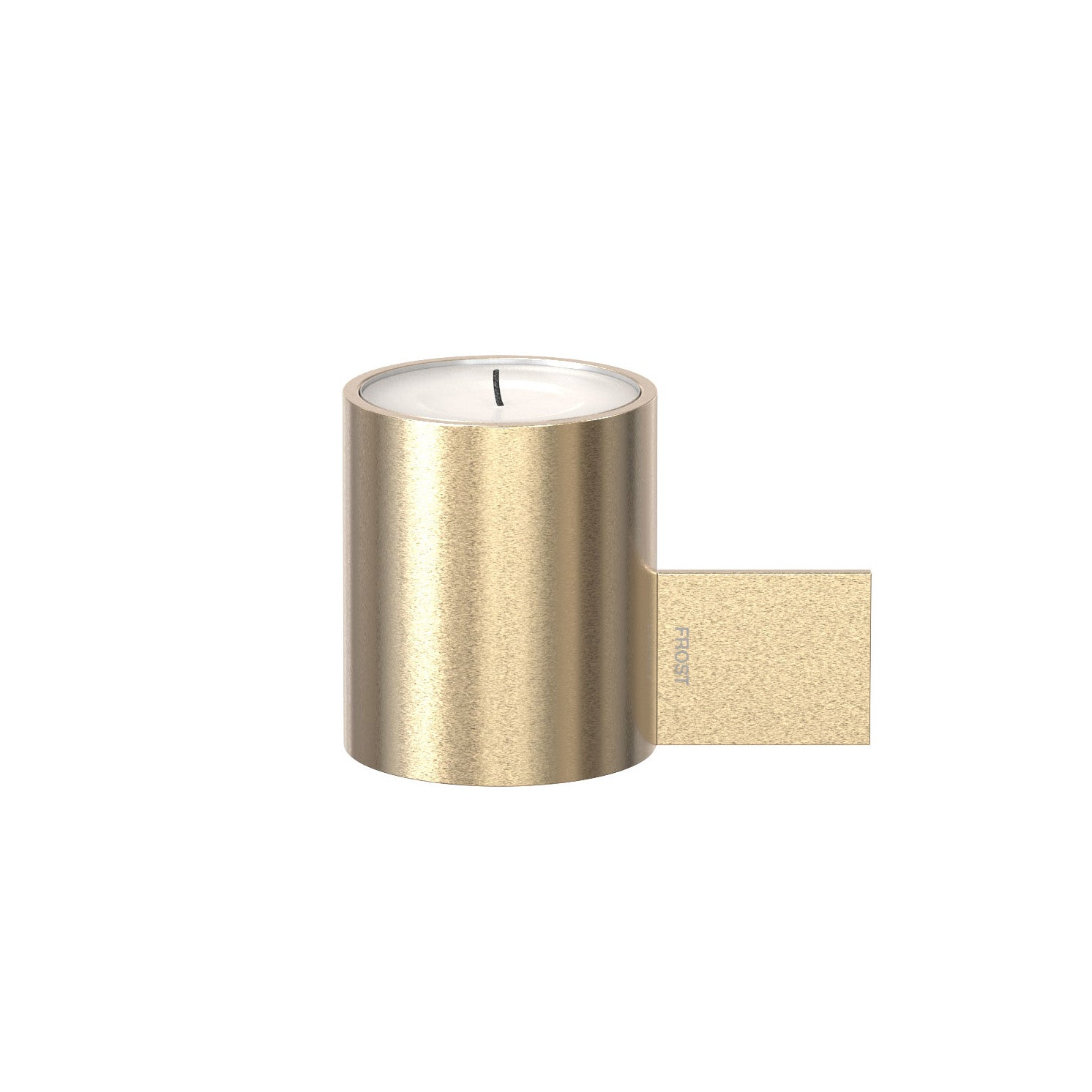 Exklusiver Teelichthalter in gebürstetem Gold – stilvolles Wohnaccessoire für moderne Einrichtungen.