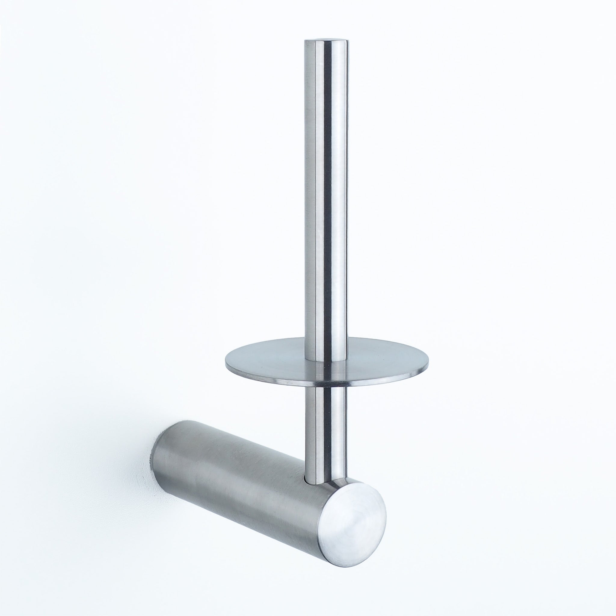 Ersatzpapierhalter aus gebürstetem Edelstahl – minimalistisches Design von Frost Denmark für stilvolle Bäder.