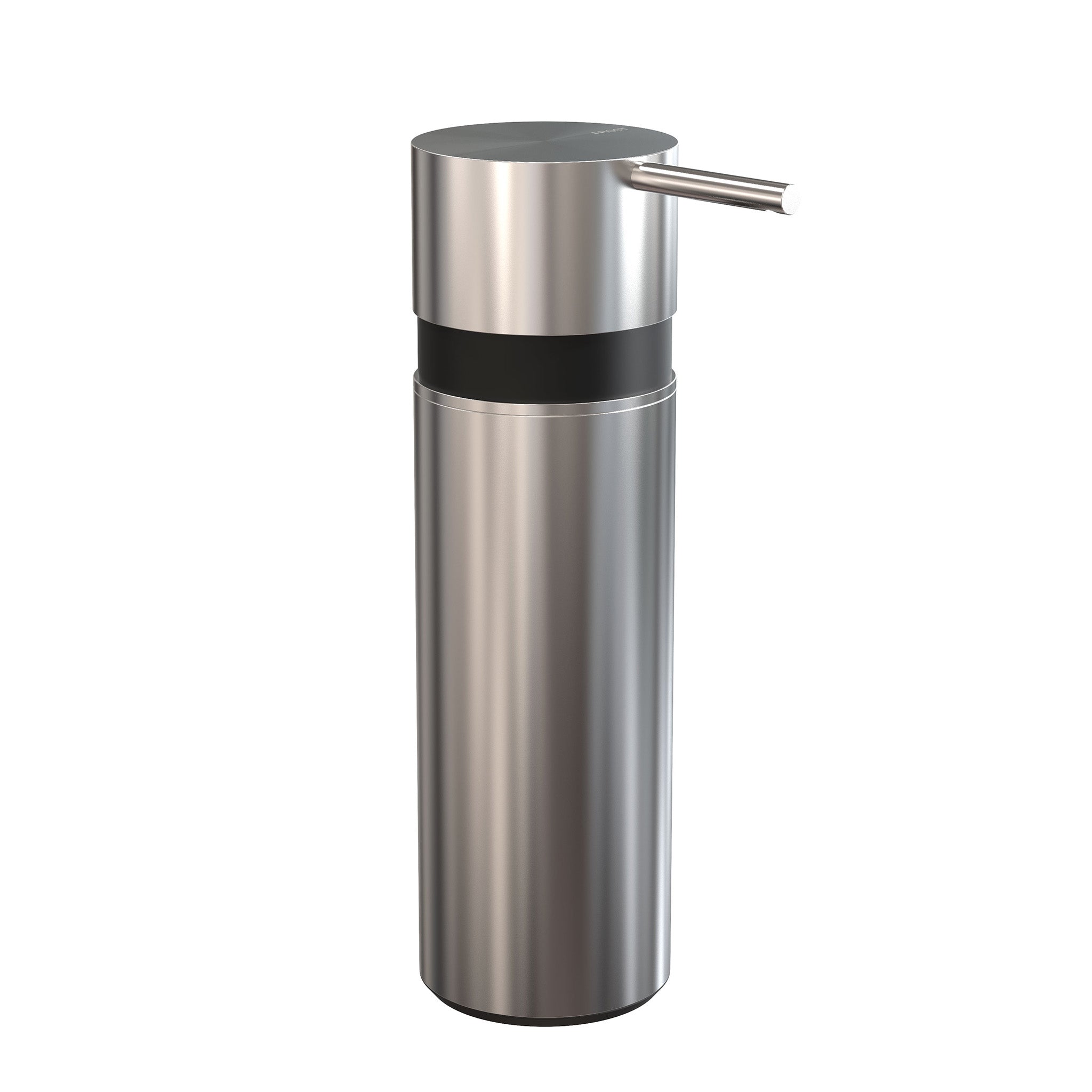 Moderner Seifenspender aus gebürstetem Edelstahl von Frost Denmark, Serie Nova2, ideal für stilvolle Badeinrichtungen.