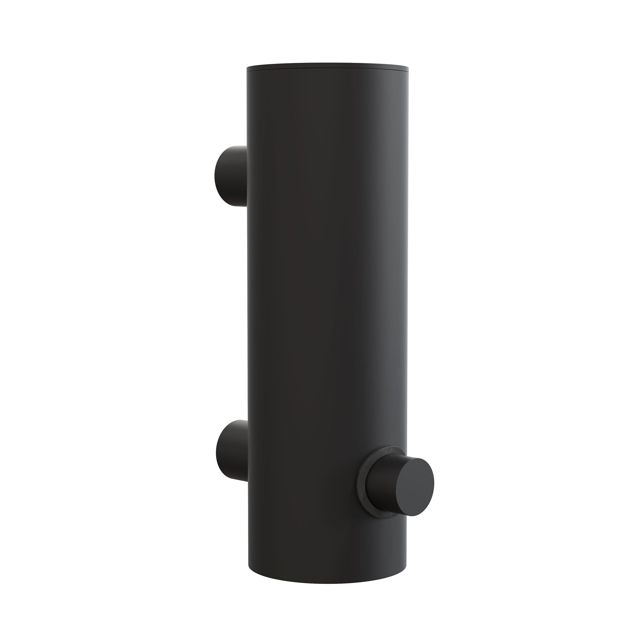 Eleganter Seifenspender zur Wandmontage in mattem Schwarz – modernes Designstück aus der Nova2 Kollektion.