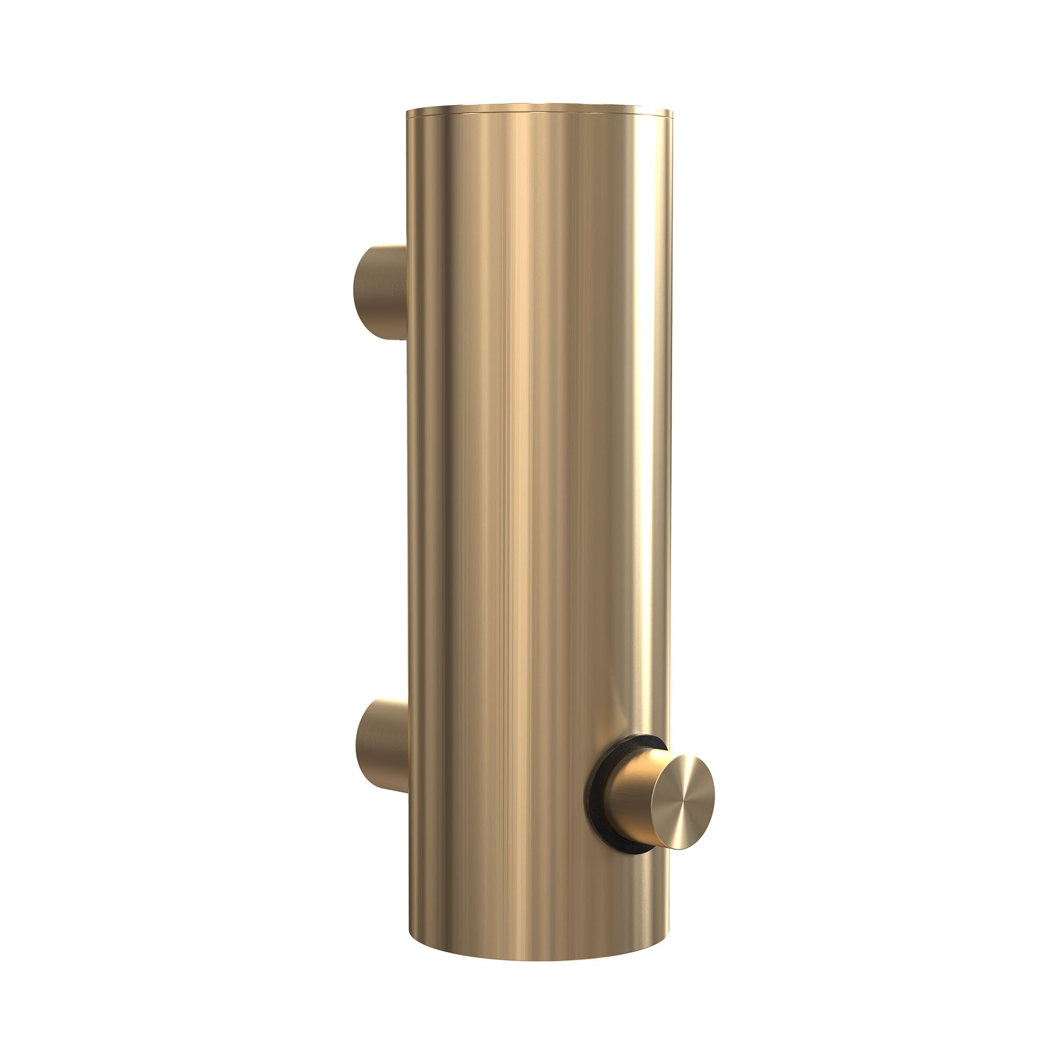 Seifenspender zur Wandmontage in gebürstetem Gold – elegantes Highlight der Nova2 Badserie von Frost Denmark.