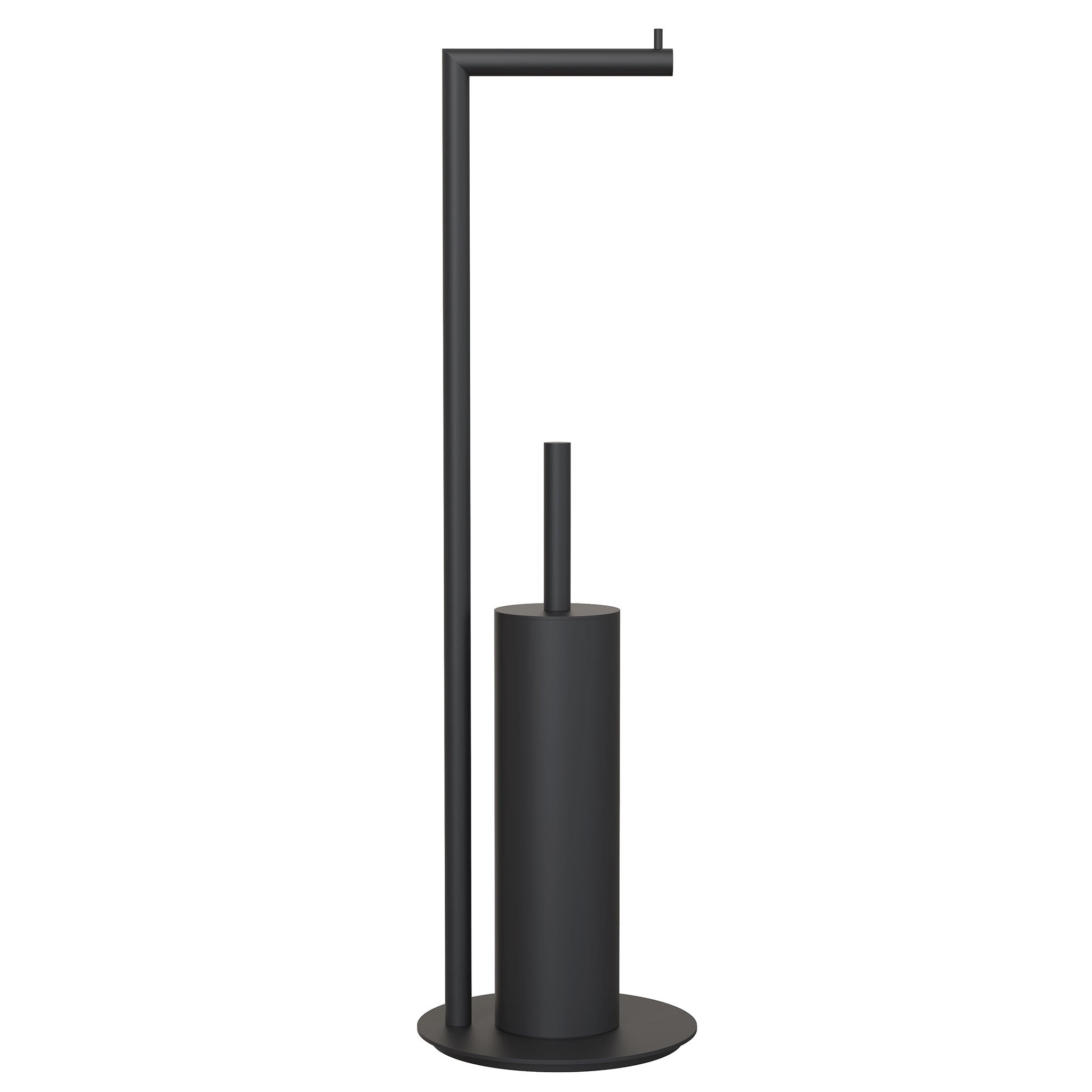 Modernes Badaccessoire von Frost Denmark: WC-Bürste mit integriertem Papierhalter in edlem Schwarz matt – formschön und funktional.