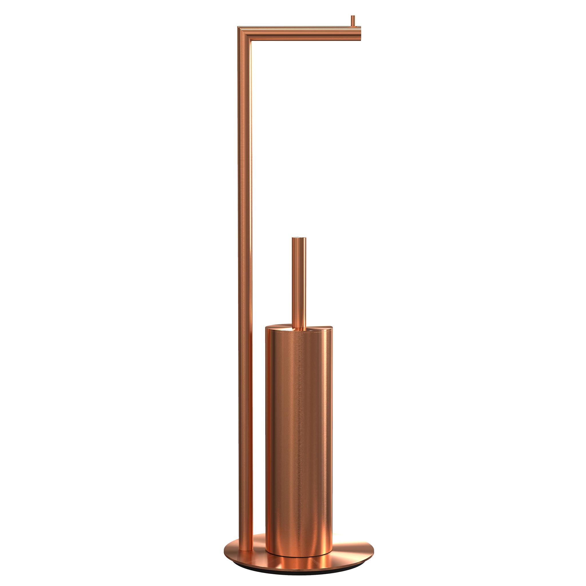 Skandinavisches Design für das Badezimmer: WC-Bürstengarnitur in gebürstetem Kupfer aus der Nova2 Kollektion von Frost Denmark.