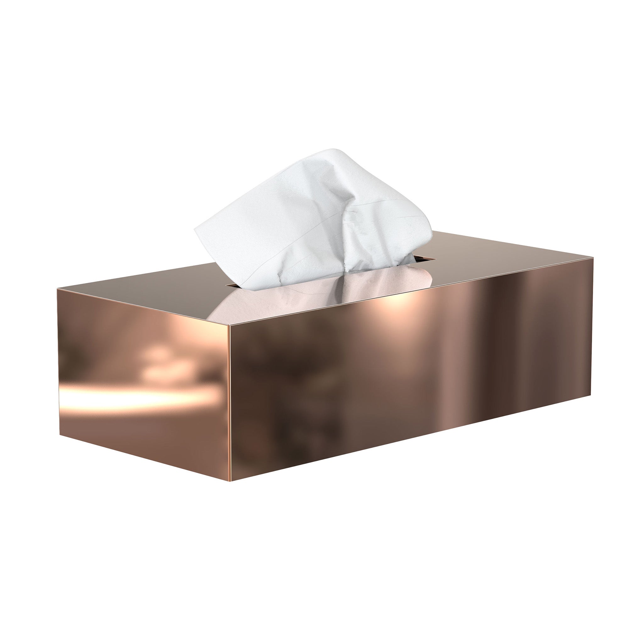 Polierte Kosmetiktuchbox in Kupfer – markantes Design-Statement aus der Nova2-Kollektion von Frost Denmark.