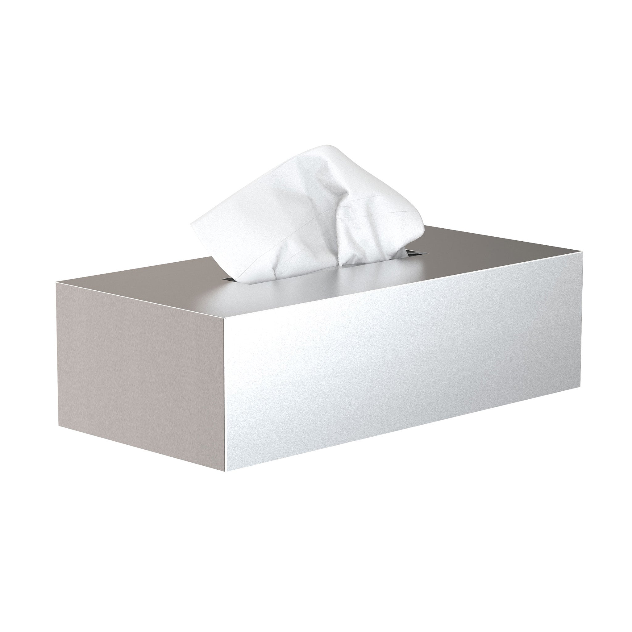 Minimalistische Kosmetiktuchbox aus gebürstetem Edelstahl – stilvolle Badaufbewahrung von Frost Denmark.