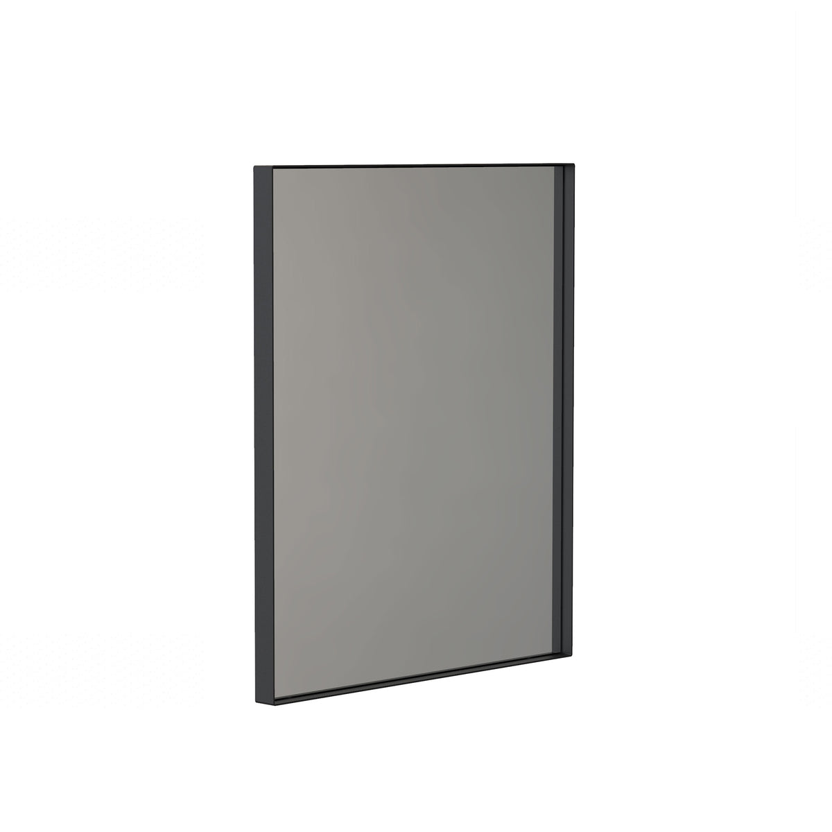 Frost Denmark UNU Wandspiegel 60 x 50 cm mit schmalem Aluminiumrahmen in Schwarz matt für die horizontale oder vertikale Wandmontage