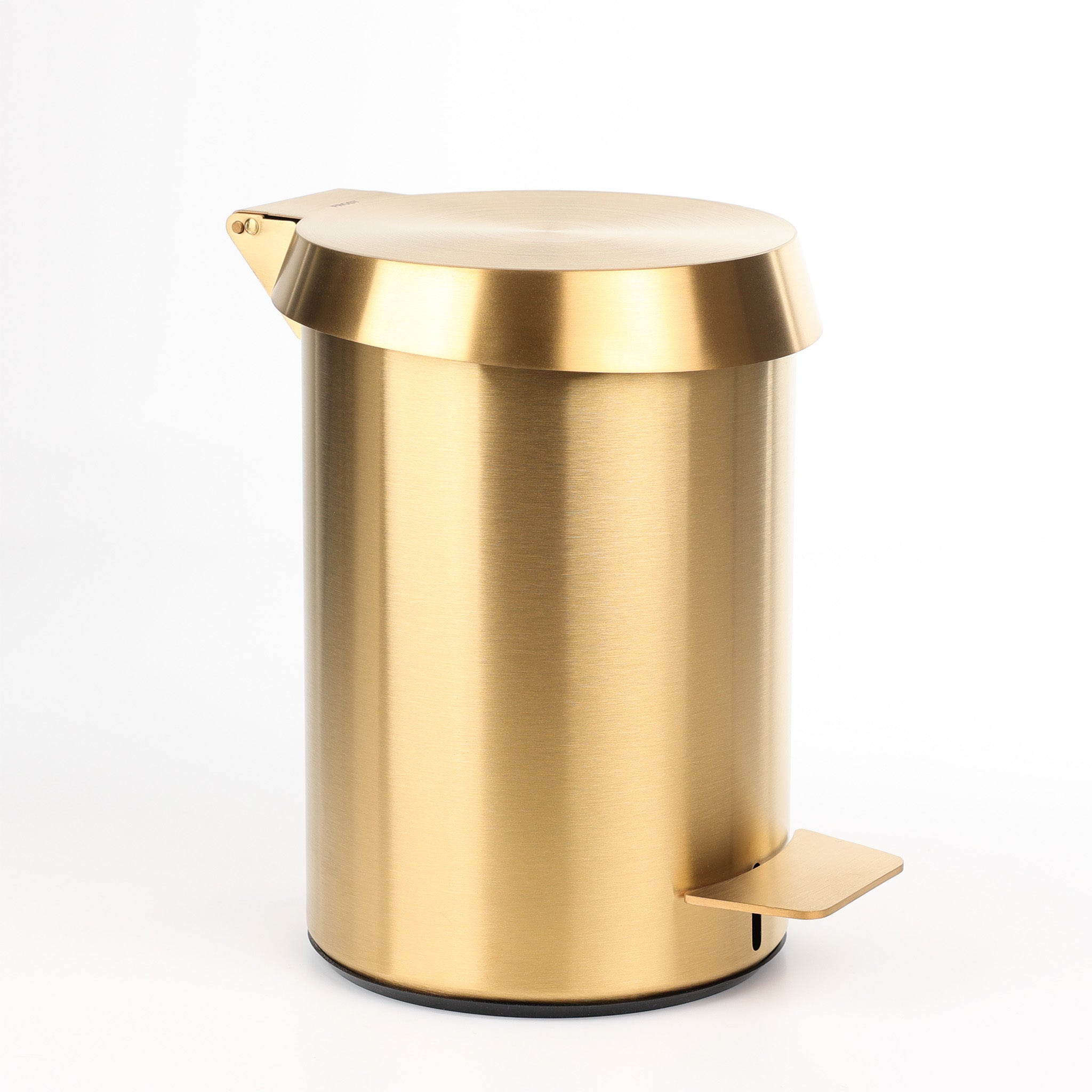 Frost Denmark Nova2 Pedaleimer 3000 in Gold gebürstet mit Soft Close Deckel, verdecktem Müllbeutel und kompaktem 3 Liter Inneneimer