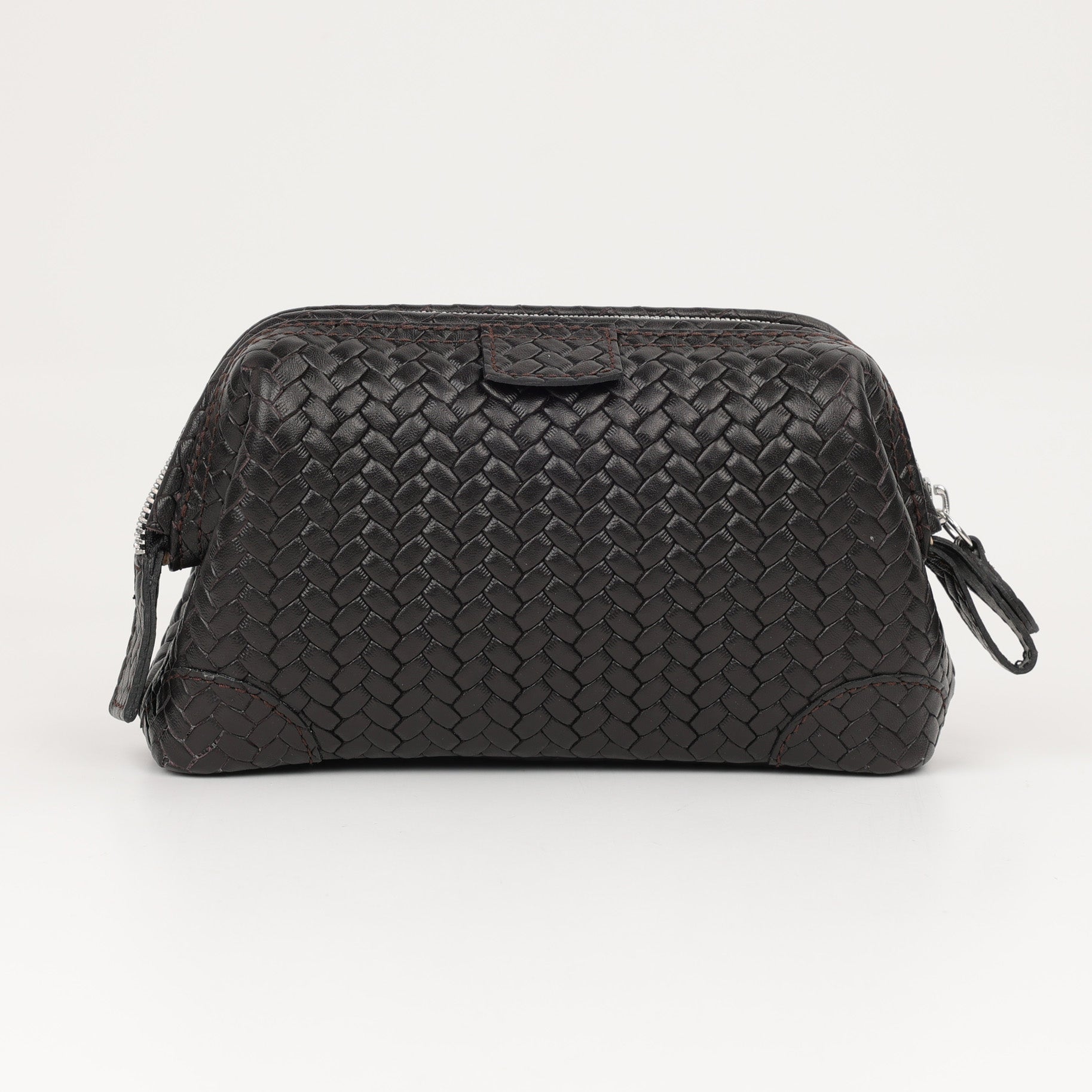 Trousse de maquillage Souricière (S) - tressé brun foncé