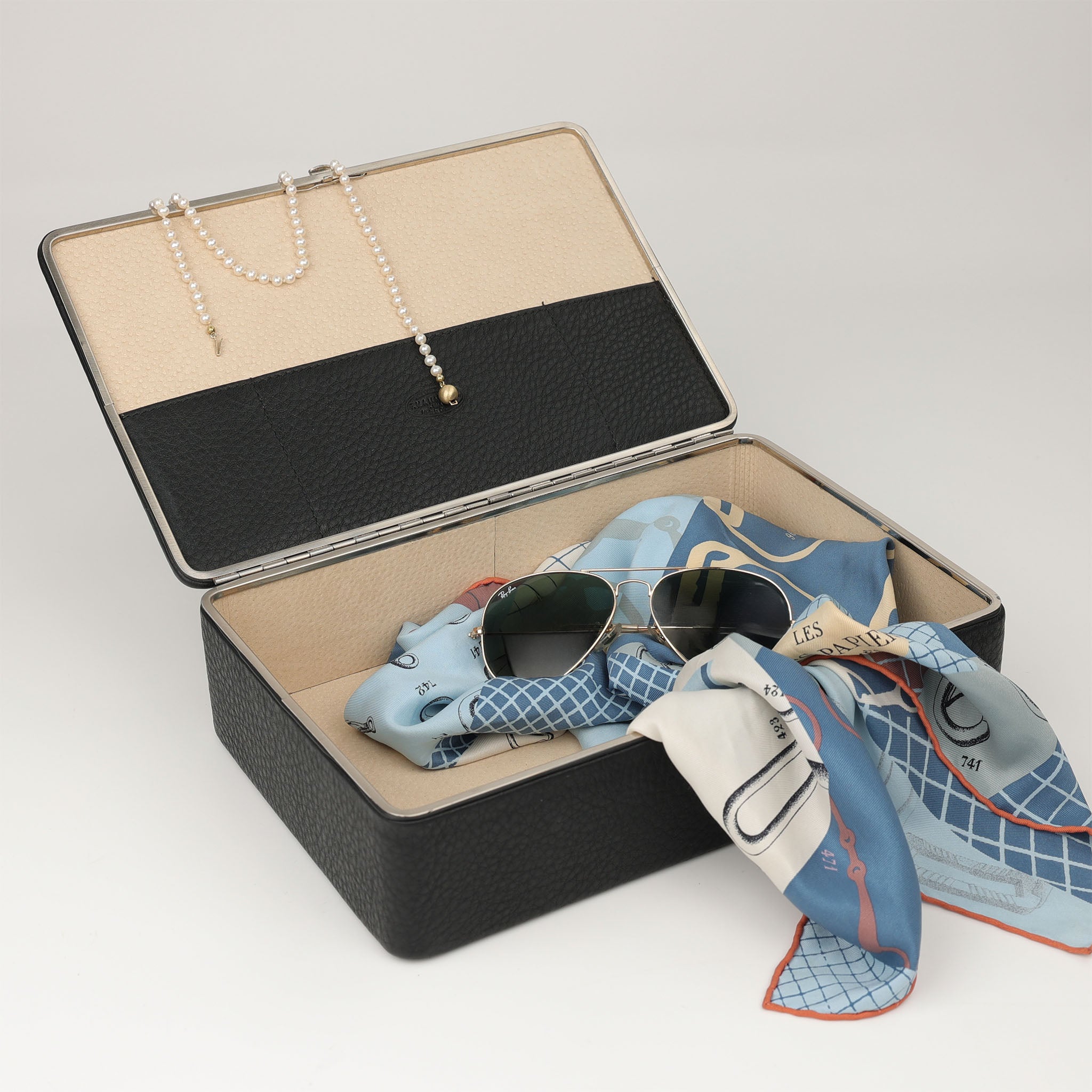 Boîte à bijoux en cuir L