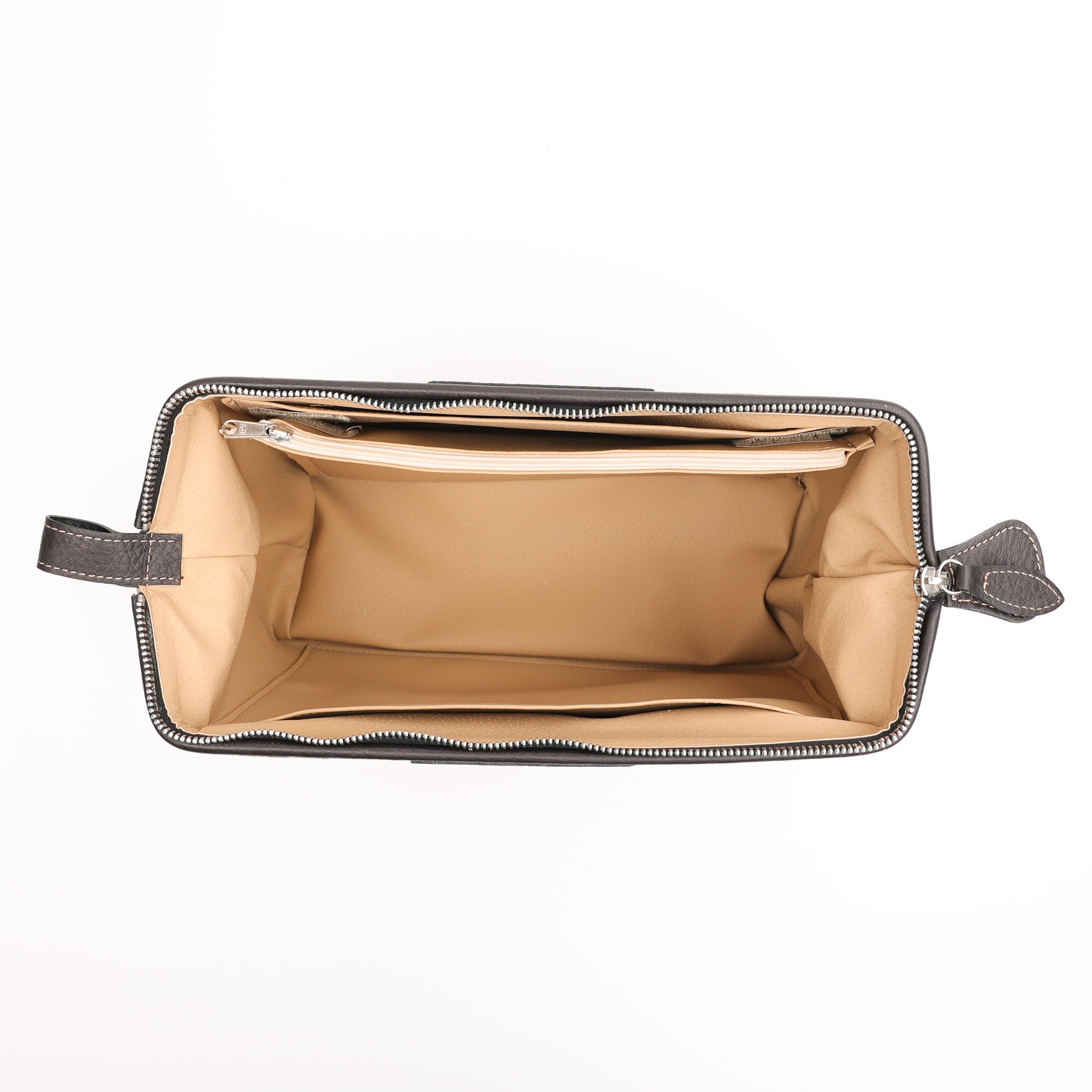 Große Lederkulturtasche Leopard von F. Hammann – edles Design mit Bügelöffnung, abwaschbarem Innenfutter und zwei praktischen Seitenfächern.