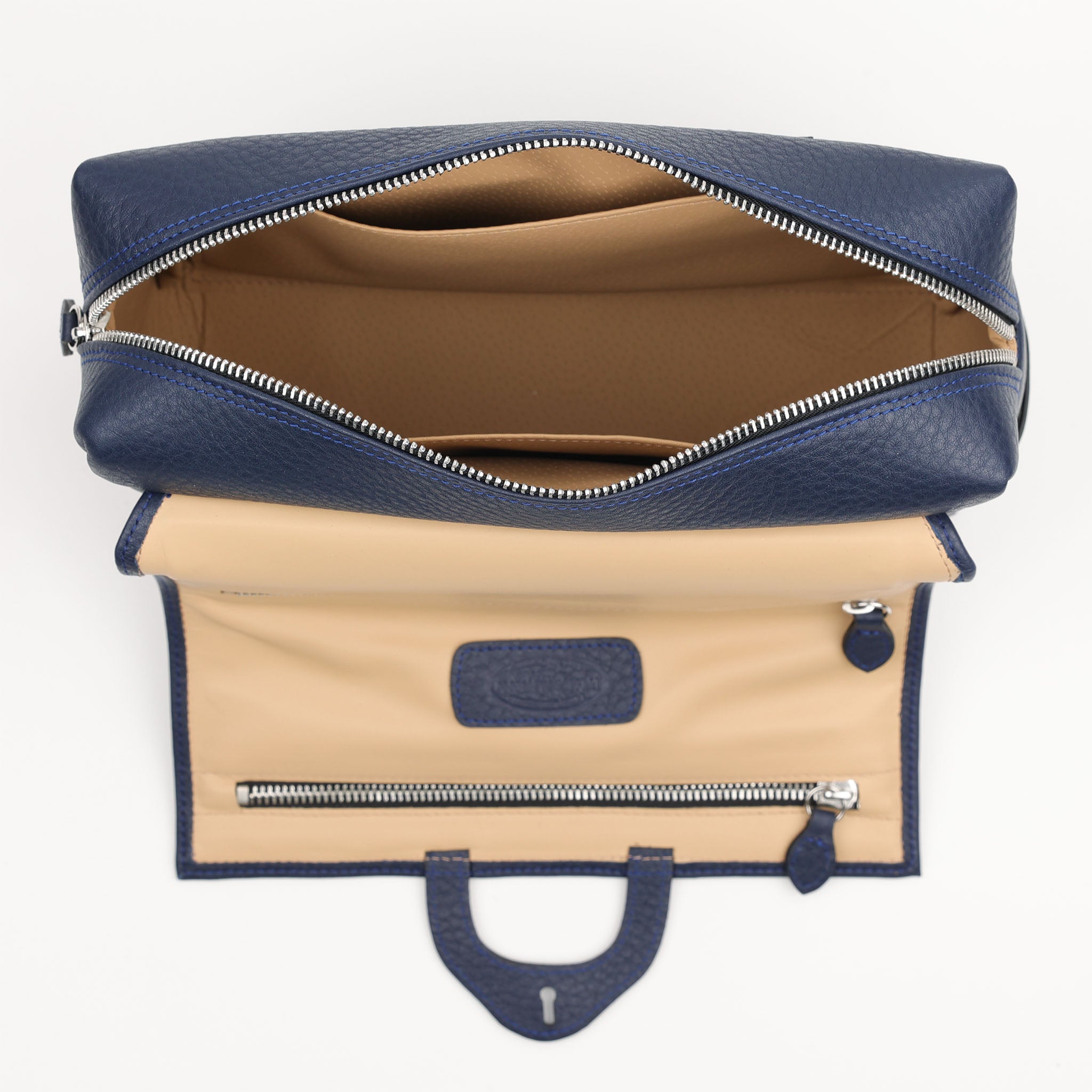 Trousse de toilette en cuir avec enrouleur, XL