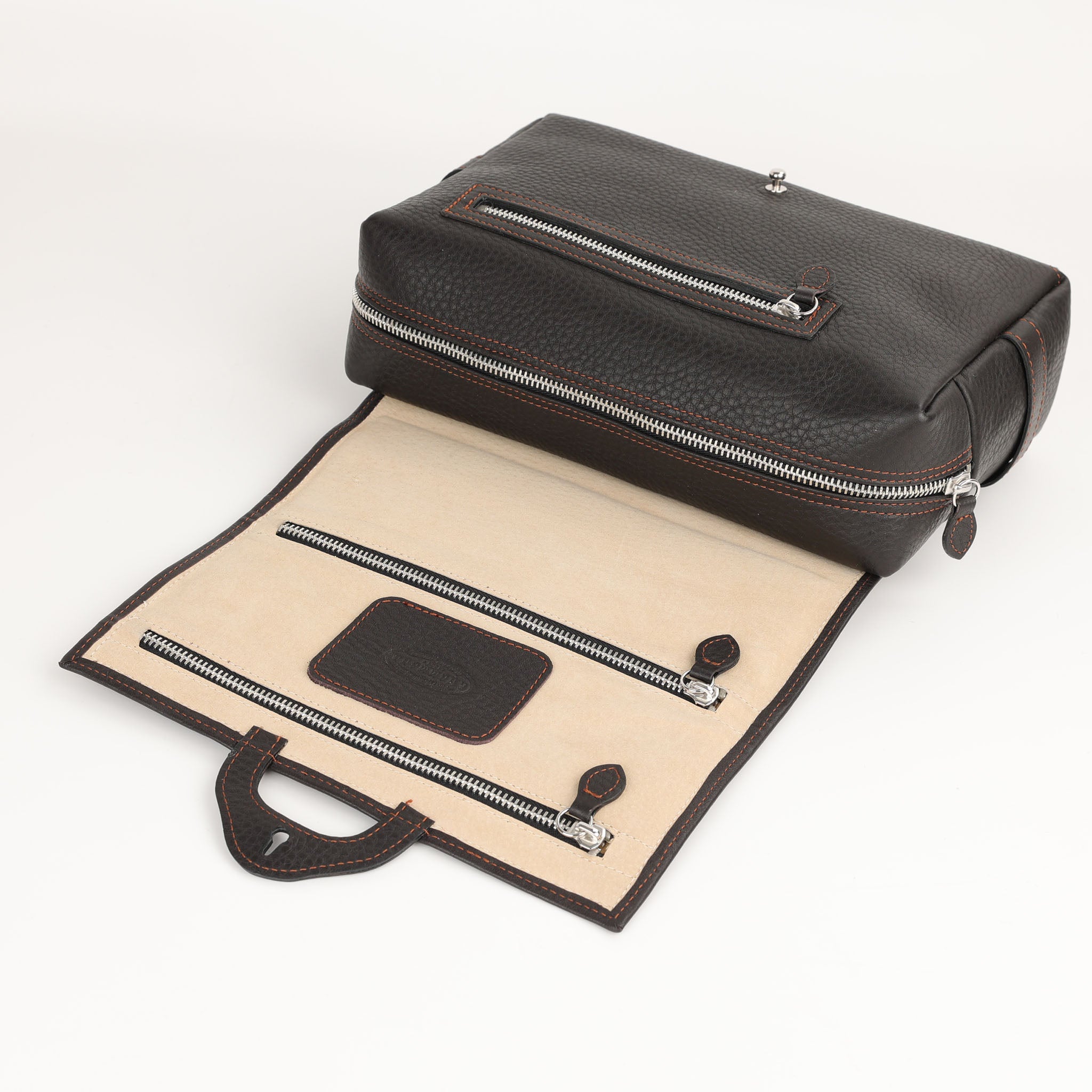 Trousse de toilette roulante - brun foncé