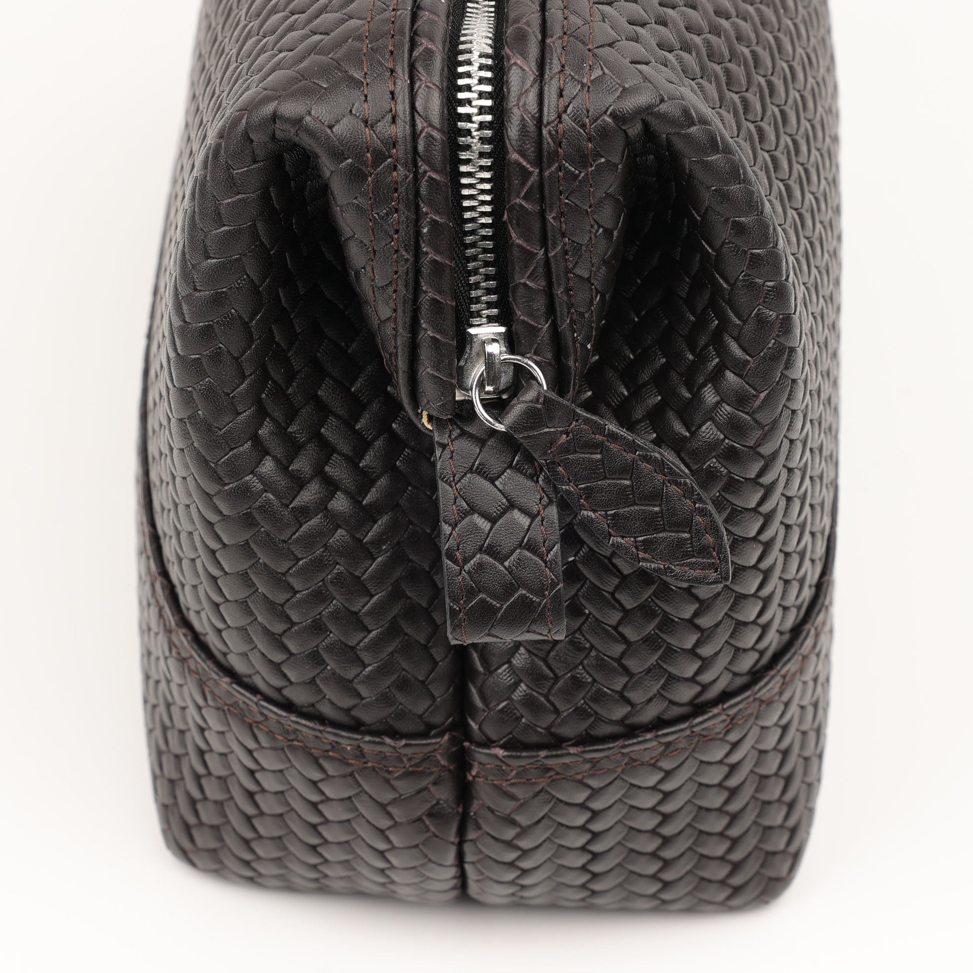 Trousse de toilette Souricière Haute (L) - tressé brun foncé