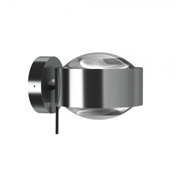 Matte Chrom PUK Maxx Wall Plus Wandleuchte, anpassbarer Lichtkegel und einfache Dimmbarkeit für stilvolle Raumausleuchtung.